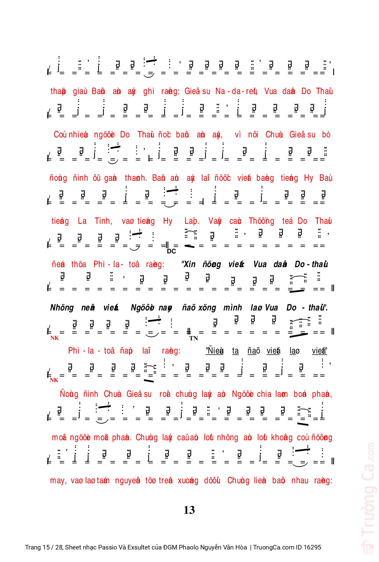 Page 15 of Sheet music PDF Passio Và Exsultet - ĐGM Phaolo Nguyễn Văn Hòa
