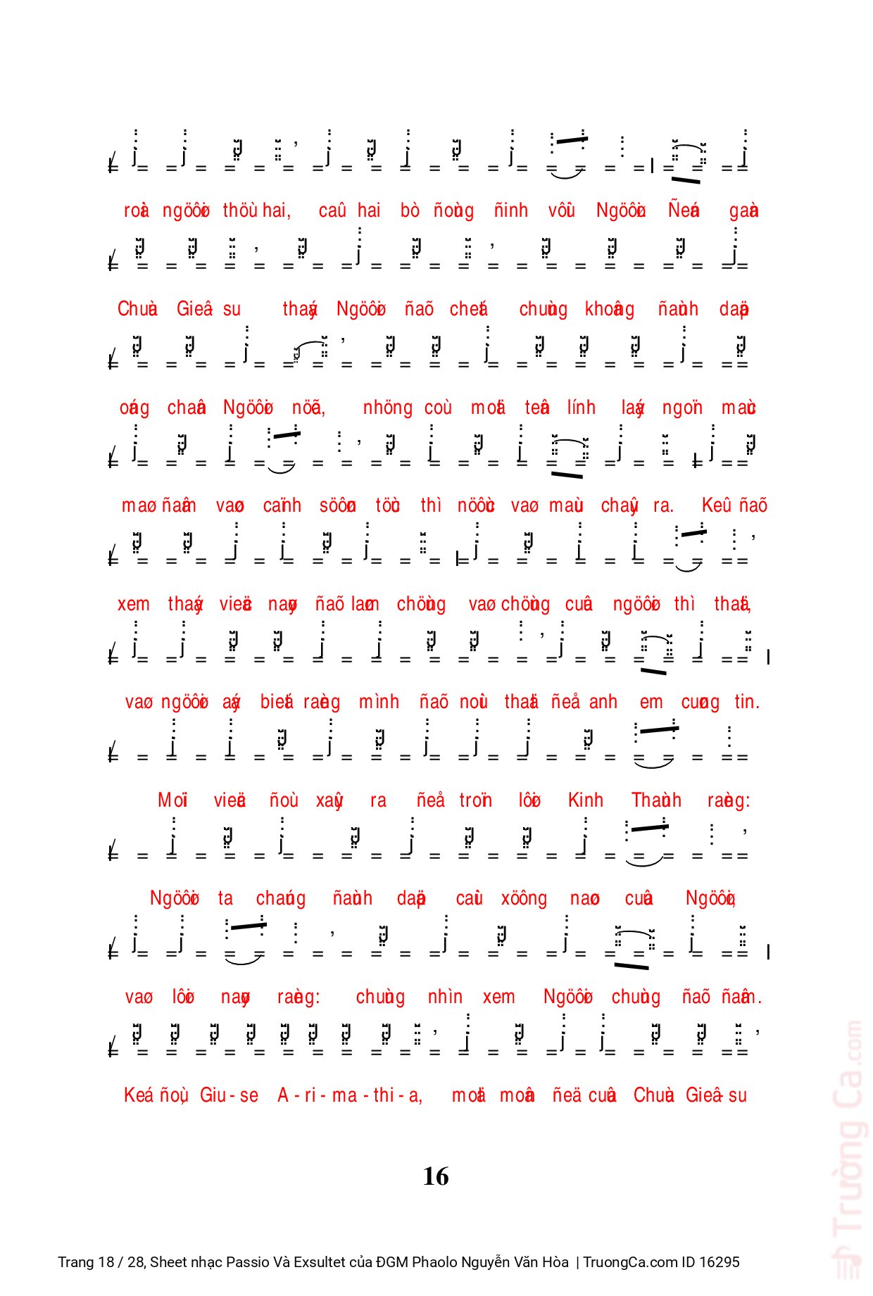 Page 18 of Sheet music PDF Passio Và Exsultet - ĐGM Phaolo Nguyễn Văn Hòa