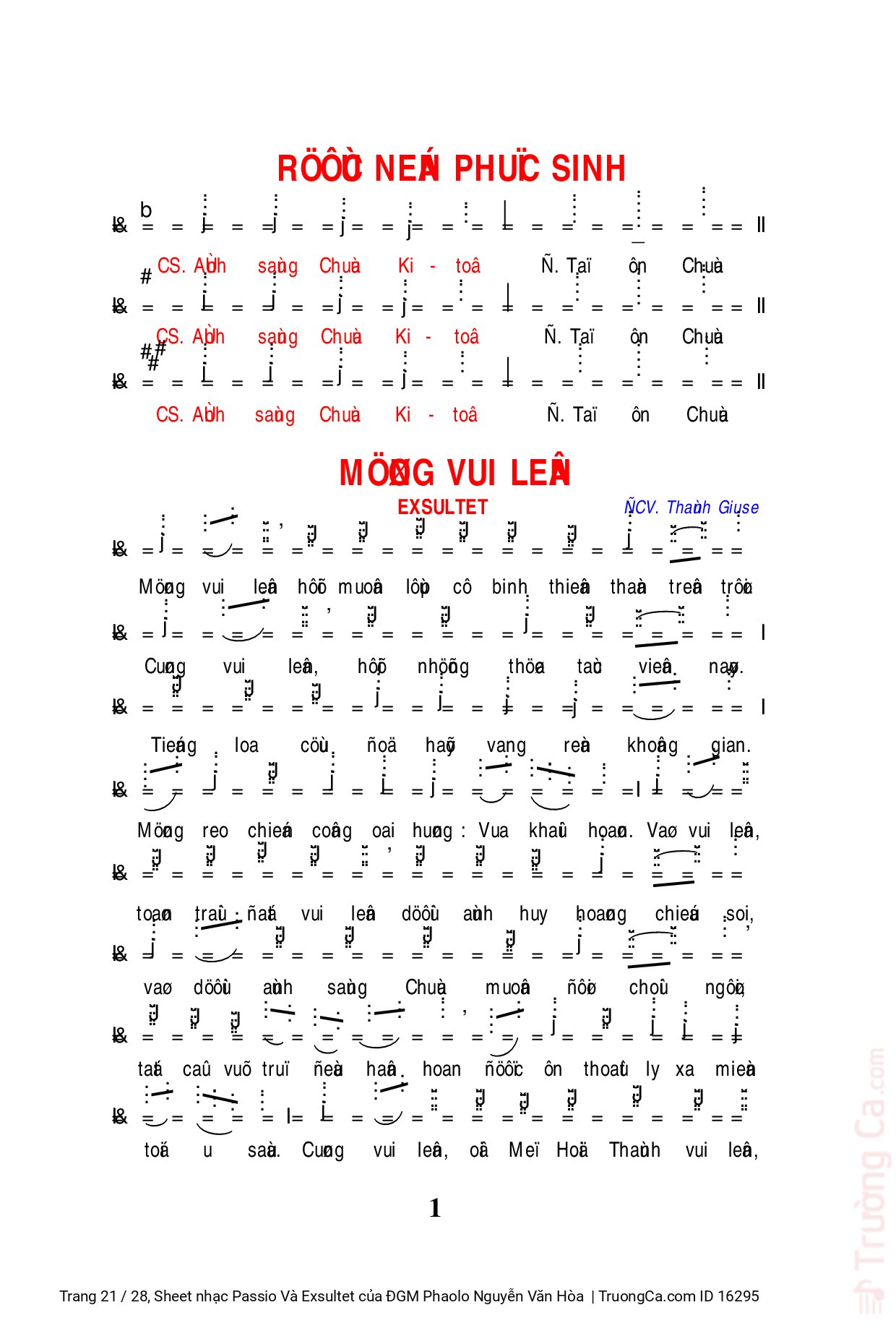Page 21 of Sheet music PDF Passio Và Exsultet - ĐGM Phaolo Nguyễn Văn Hòa