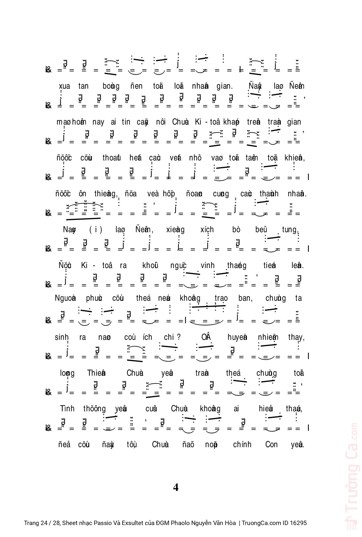Page 24 of Sheet music PDF Passio Và Exsultet - ĐGM Phaolo Nguyễn Văn Hòa