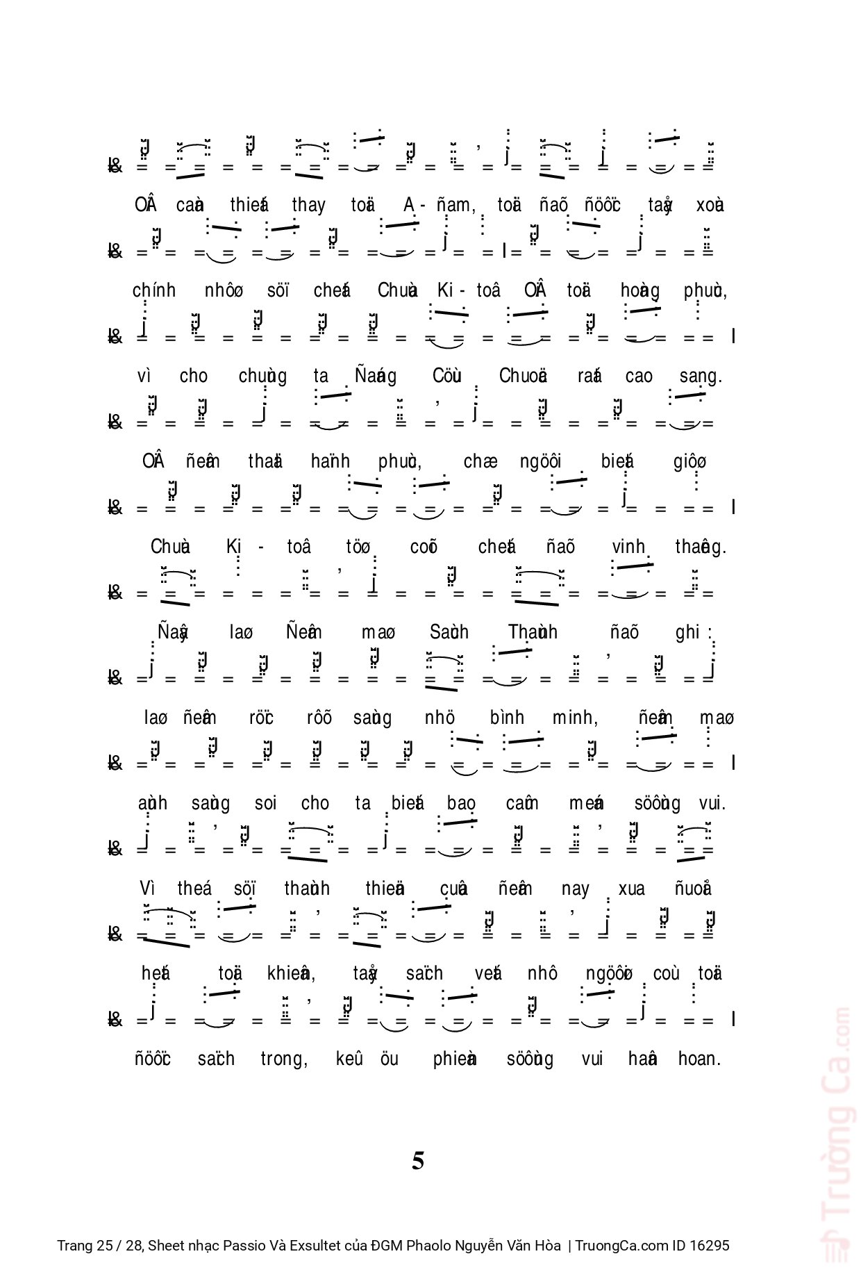 Page 25 of Sheet music PDF Passio Và Exsultet - ĐGM Phaolo Nguyễn Văn Hòa