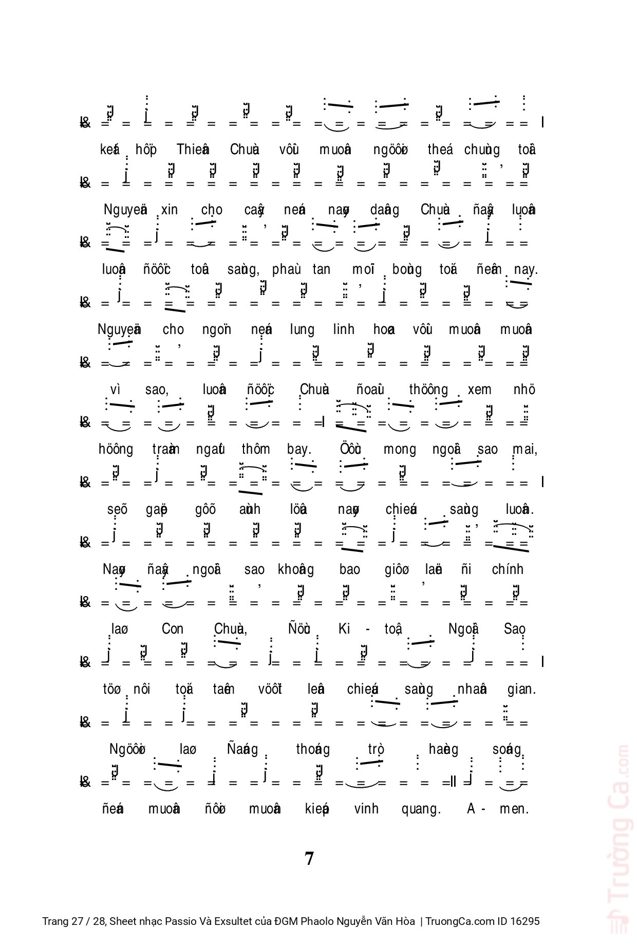 Page 27 of Sheet music PDF Passio Và Exsultet - ĐGM Phaolo Nguyễn Văn Hòa
