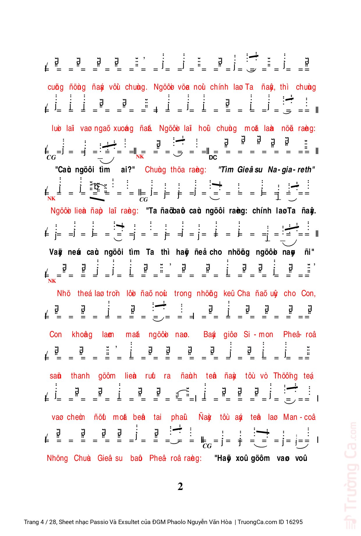 Page 4 of Sheet music PDF Passio Và Exsultet - ĐGM Phaolo Nguyễn Văn Hòa