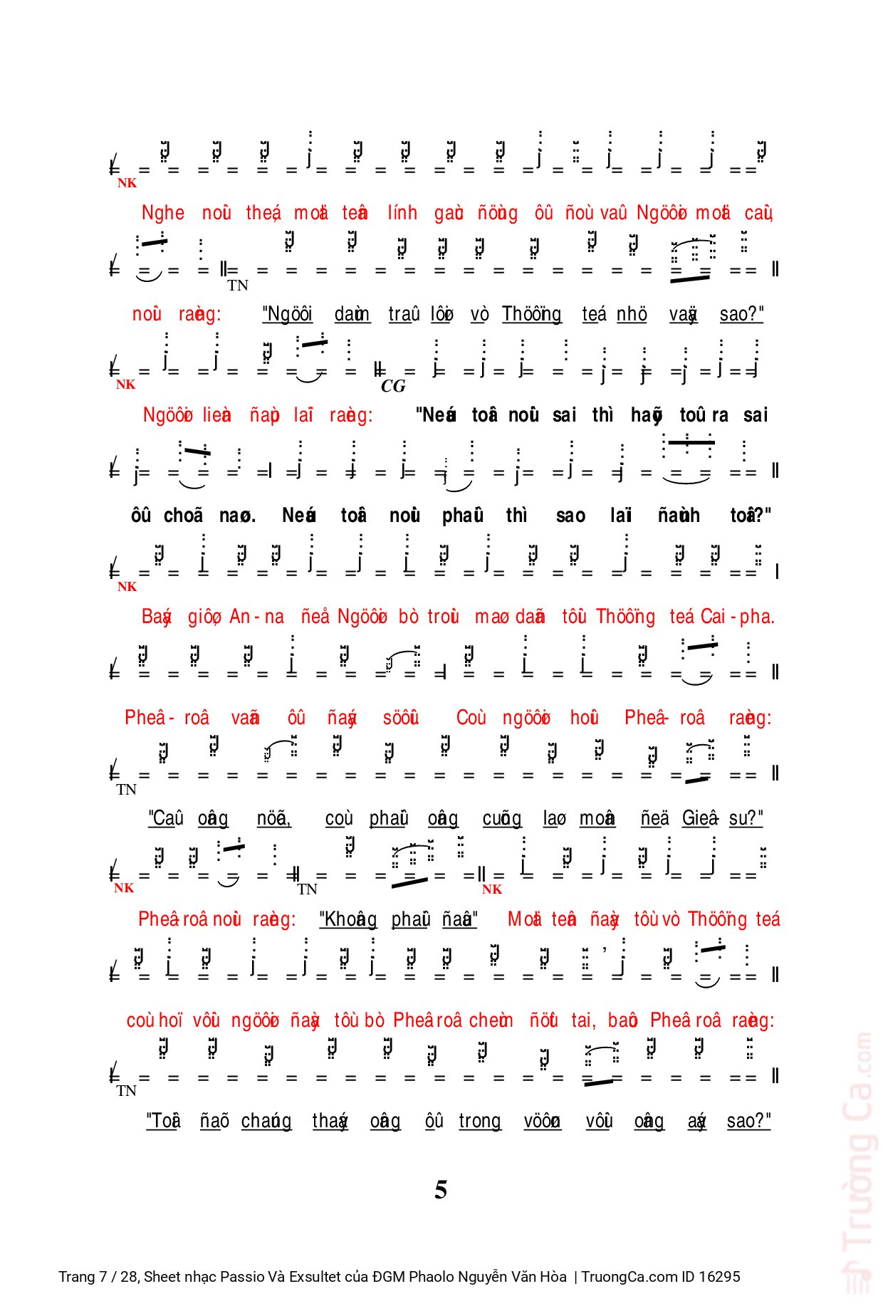 Page 7 of Sheet music PDF Passio Và Exsultet - ĐGM Phaolo Nguyễn Văn Hòa