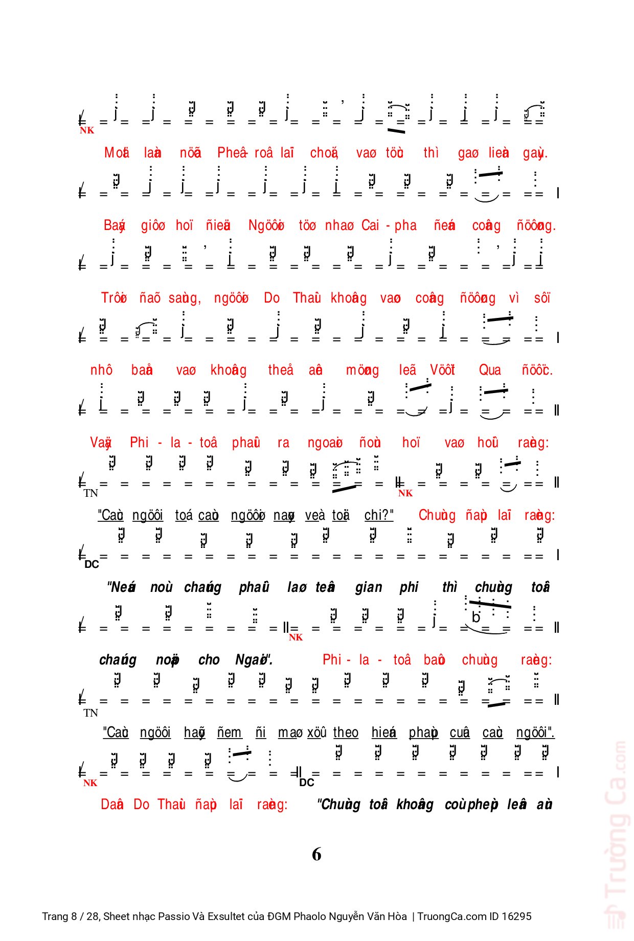 Page 8 of Sheet music PDF Passio Và Exsultet - ĐGM Phaolo Nguyễn Văn Hòa