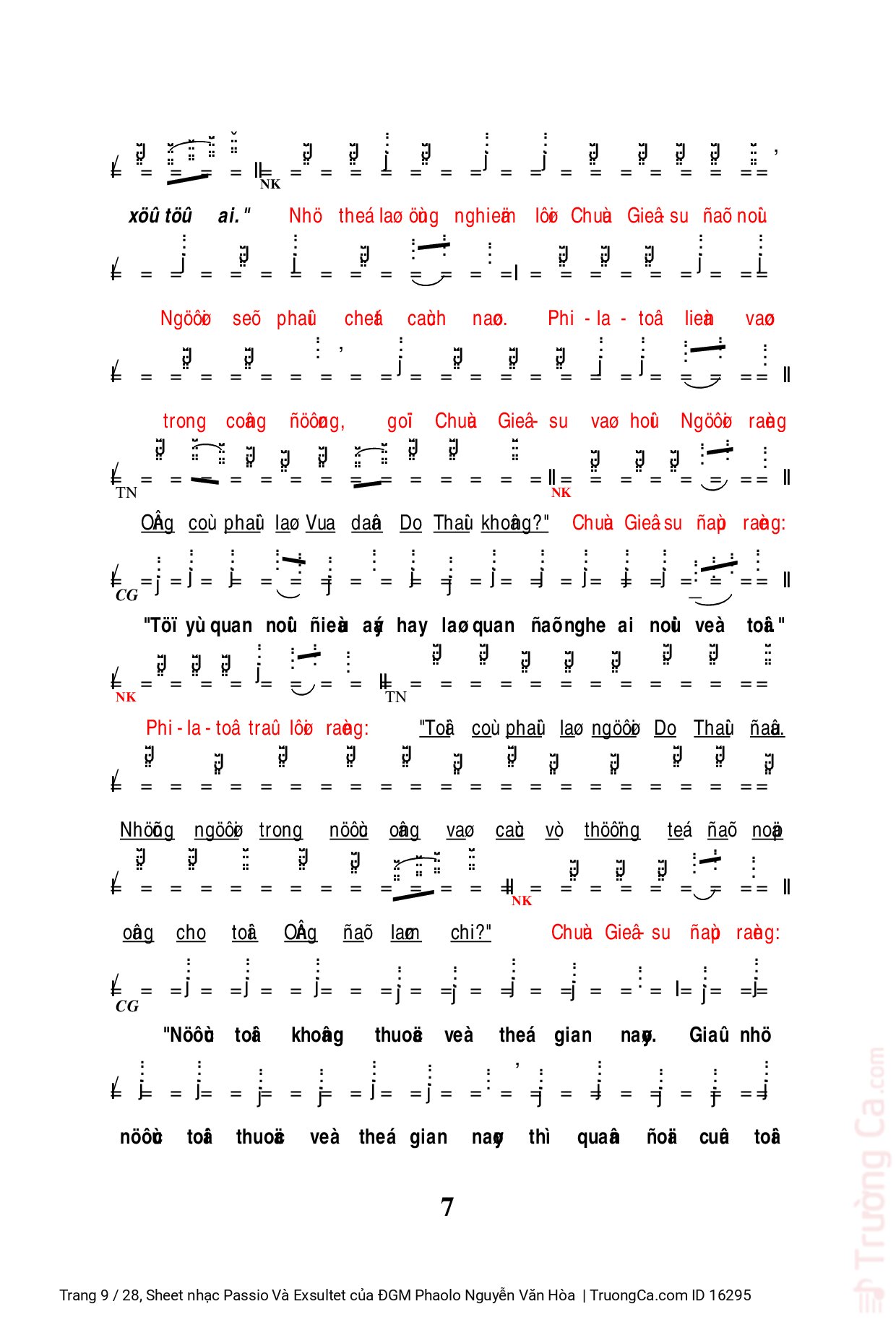 Page 9 of Sheet music PDF Passio Và Exsultet - ĐGM Phaolo Nguyễn Văn Hòa