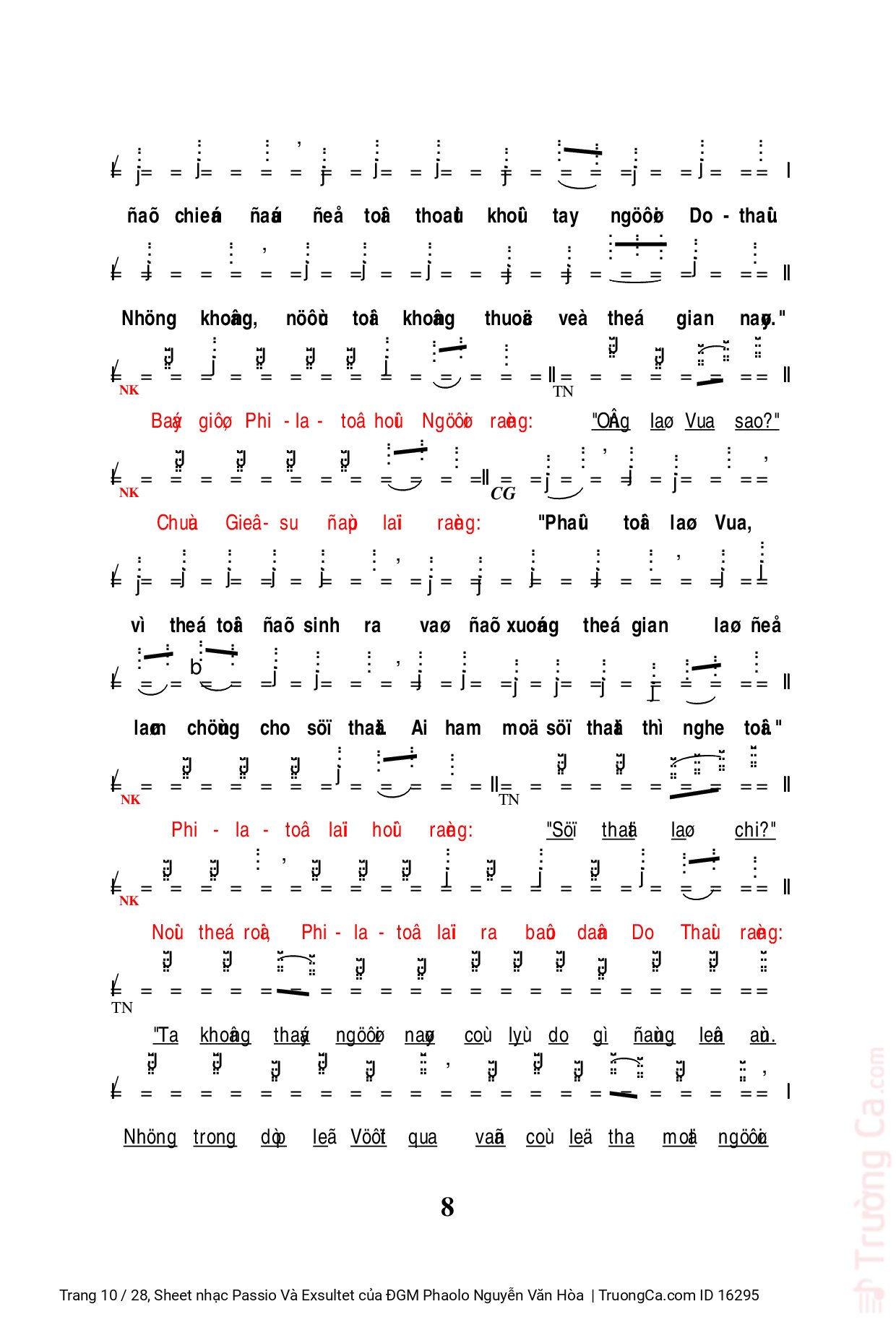 Page 10 of Sheet music PDF Passio Và Exsultet - ĐGM Phaolo Nguyễn Văn Hòa