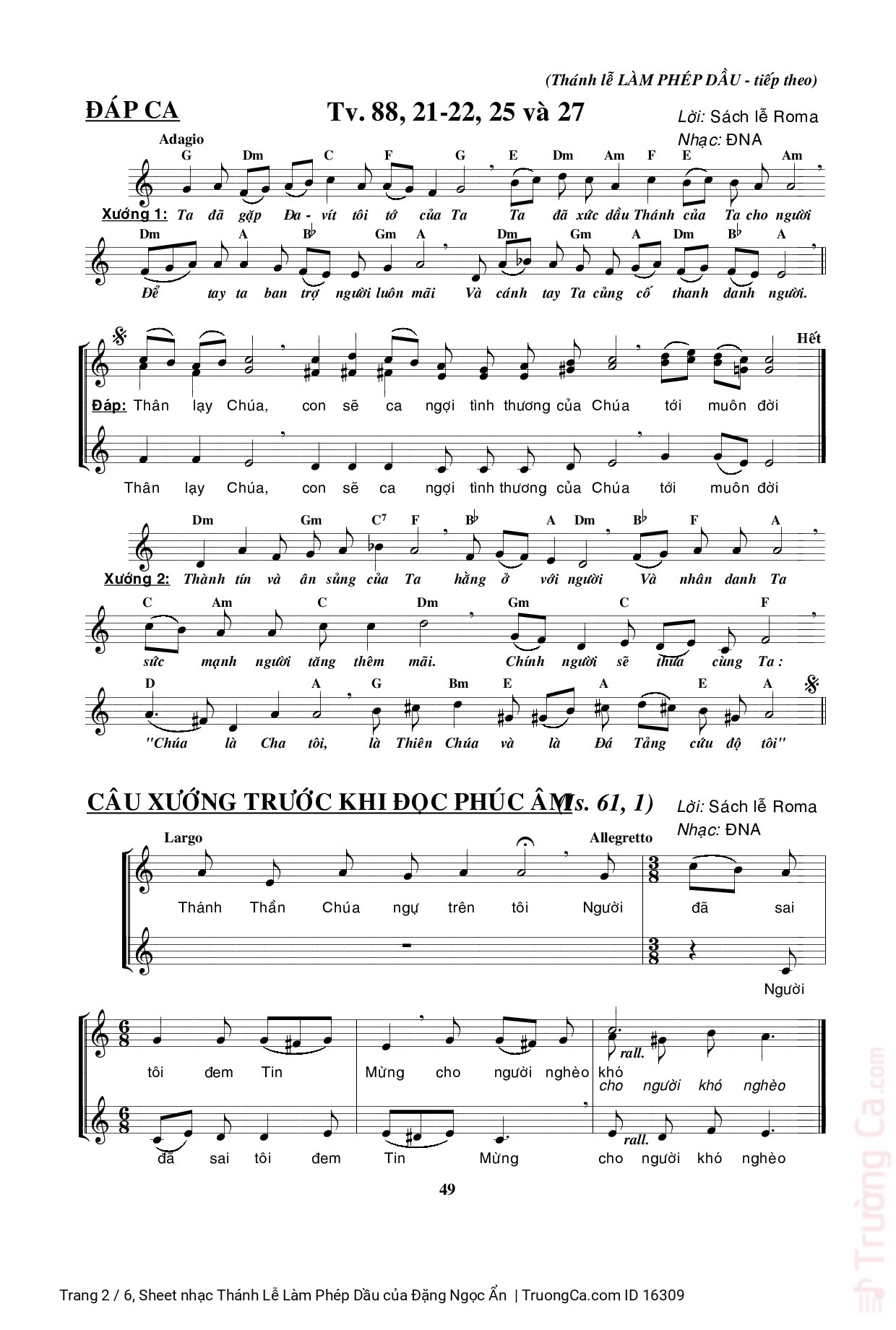 Page 2 of Sheet music PDF Thánh Lễ Làm Phép Dầu - Đặng Ngọc Ẩn