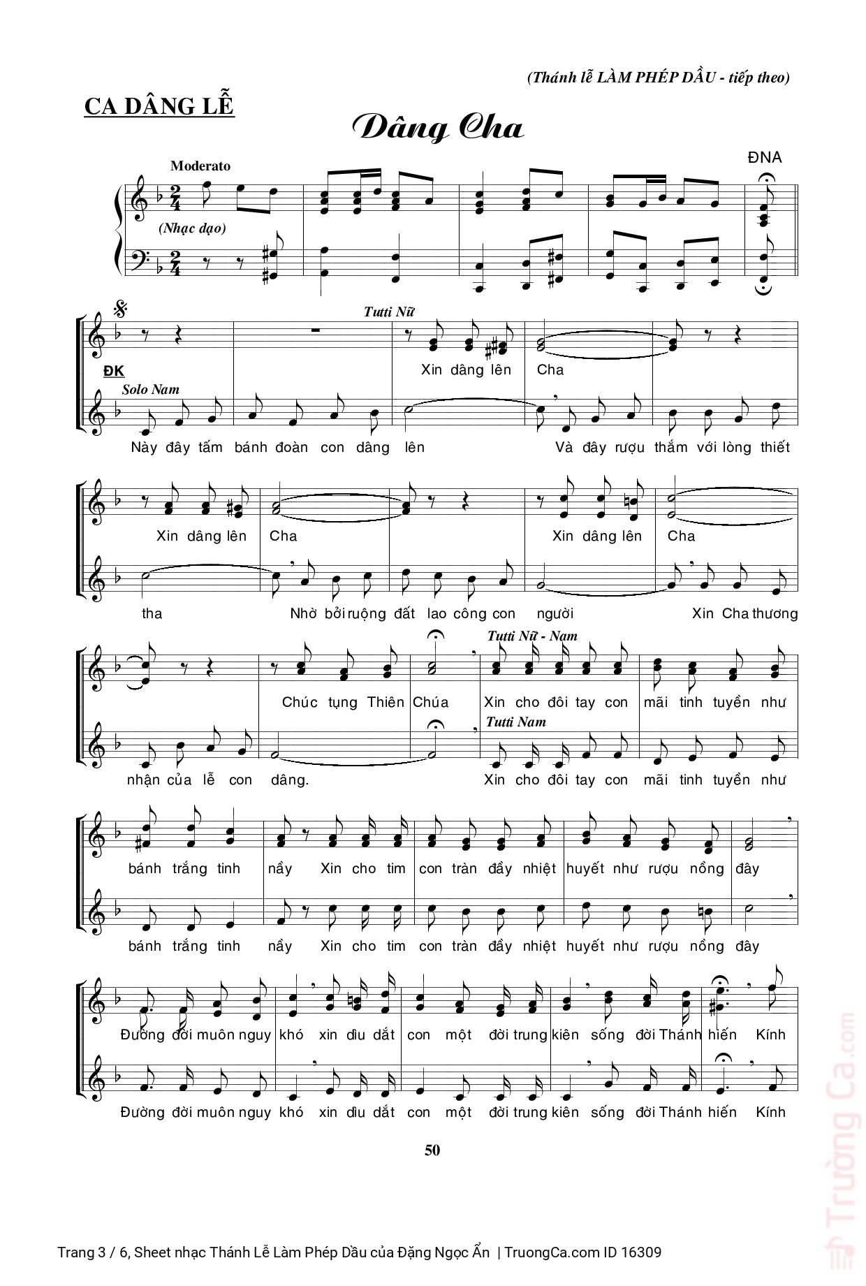 Page 3 of Sheet music PDF Thánh Lễ Làm Phép Dầu - Đặng Ngọc Ẩn