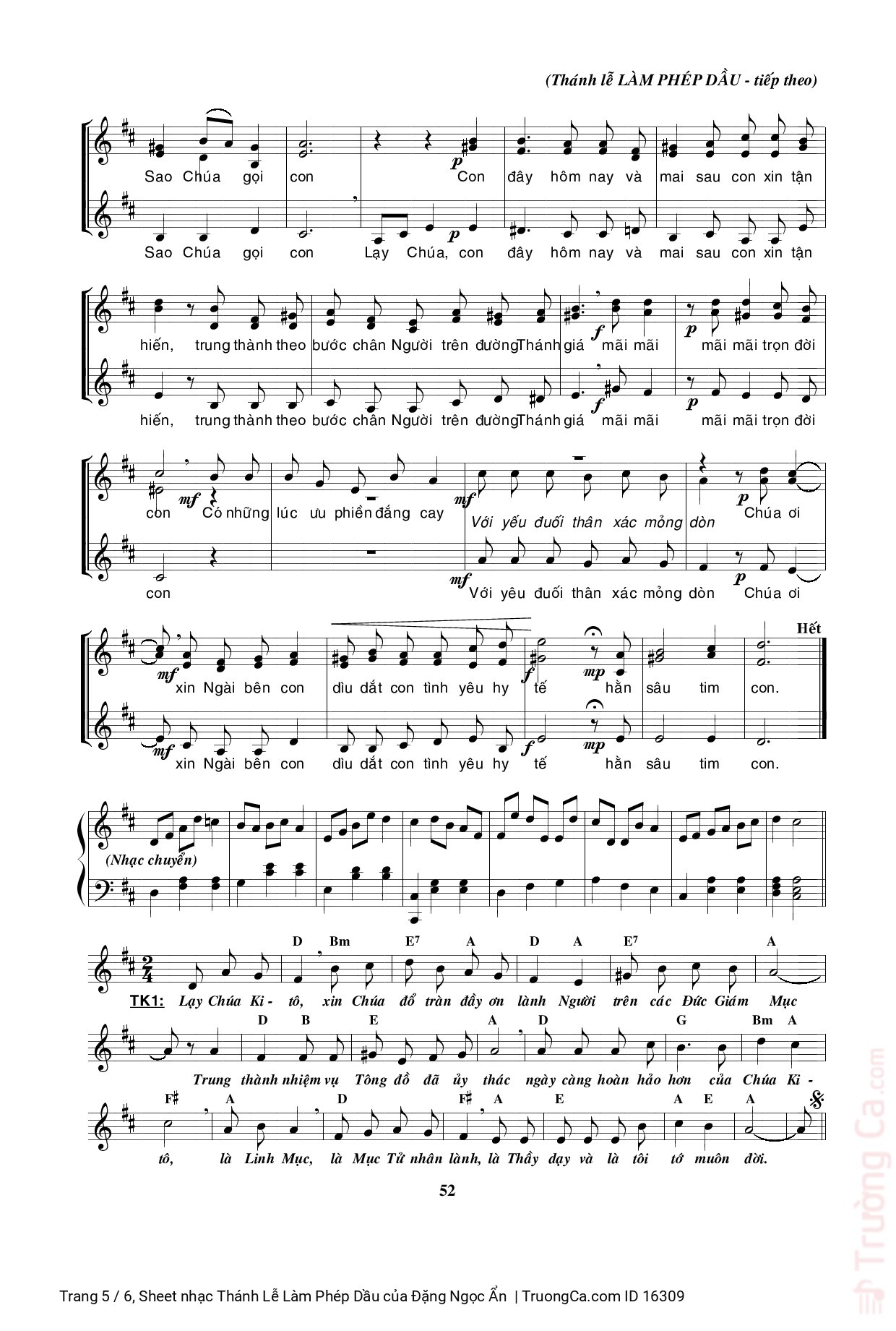 Page 5 of Sheet music PDF Thánh Lễ Làm Phép Dầu - Đặng Ngọc Ẩn