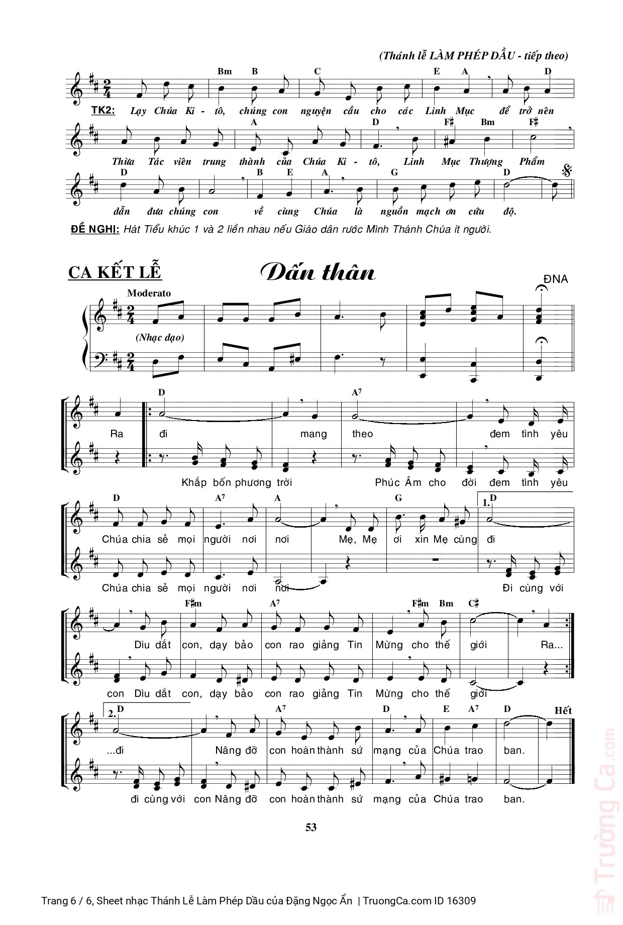 Page 6 of Sheet music PDF Thánh Lễ Làm Phép Dầu - Đặng Ngọc Ẩn