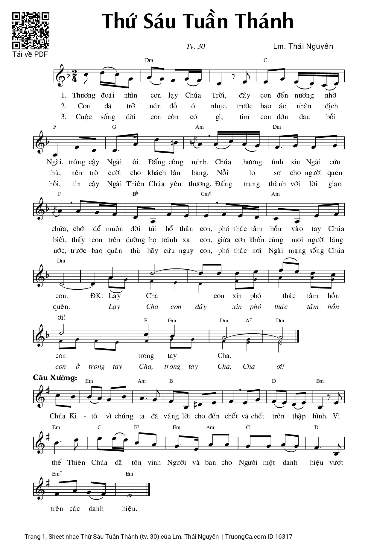 Sheet PDF of Thứ Sáu Tuần Thánh (tv. 30)