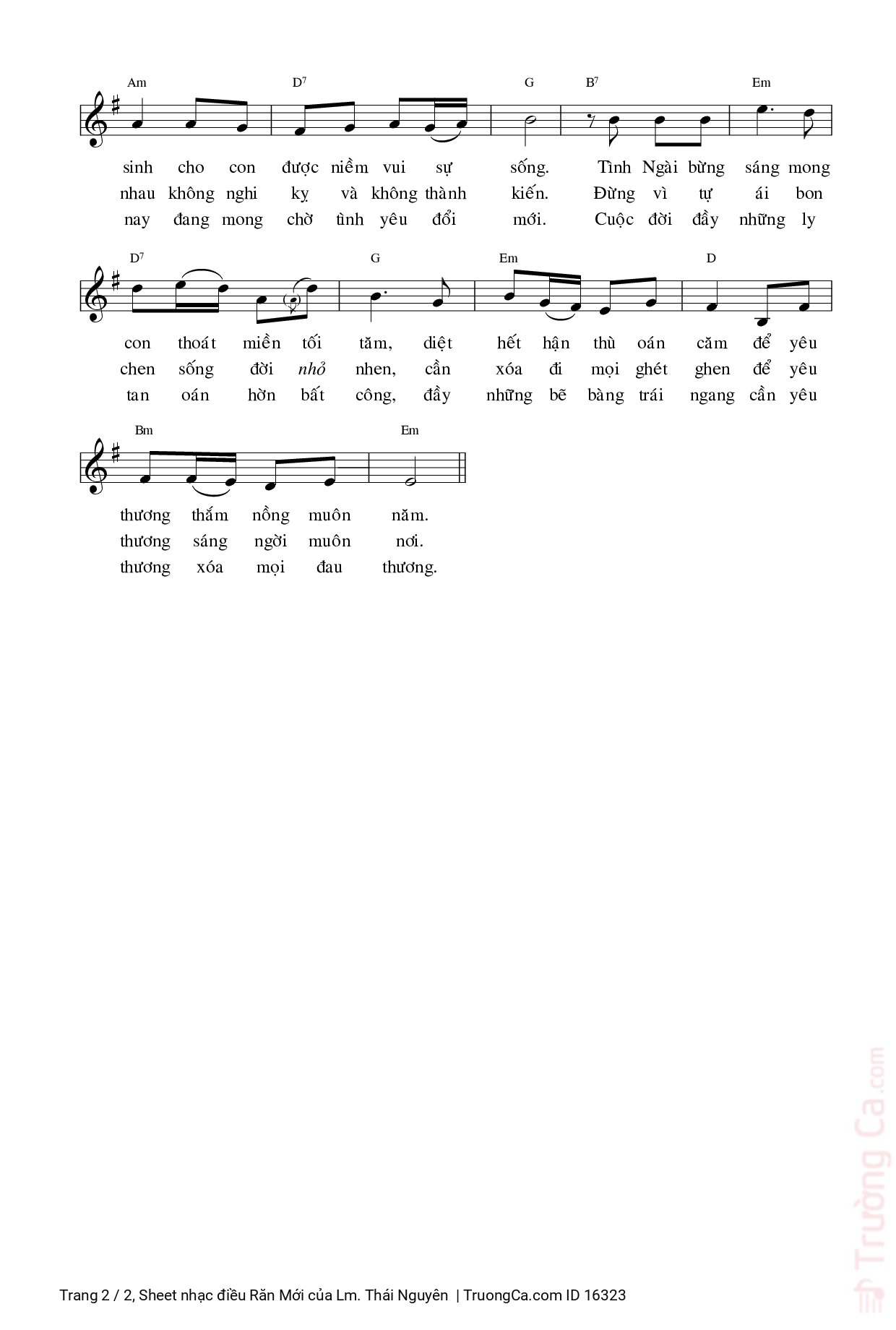 Page 2 of Sheet music PDF điều Răn Mới - Lm. Thái Nguyên