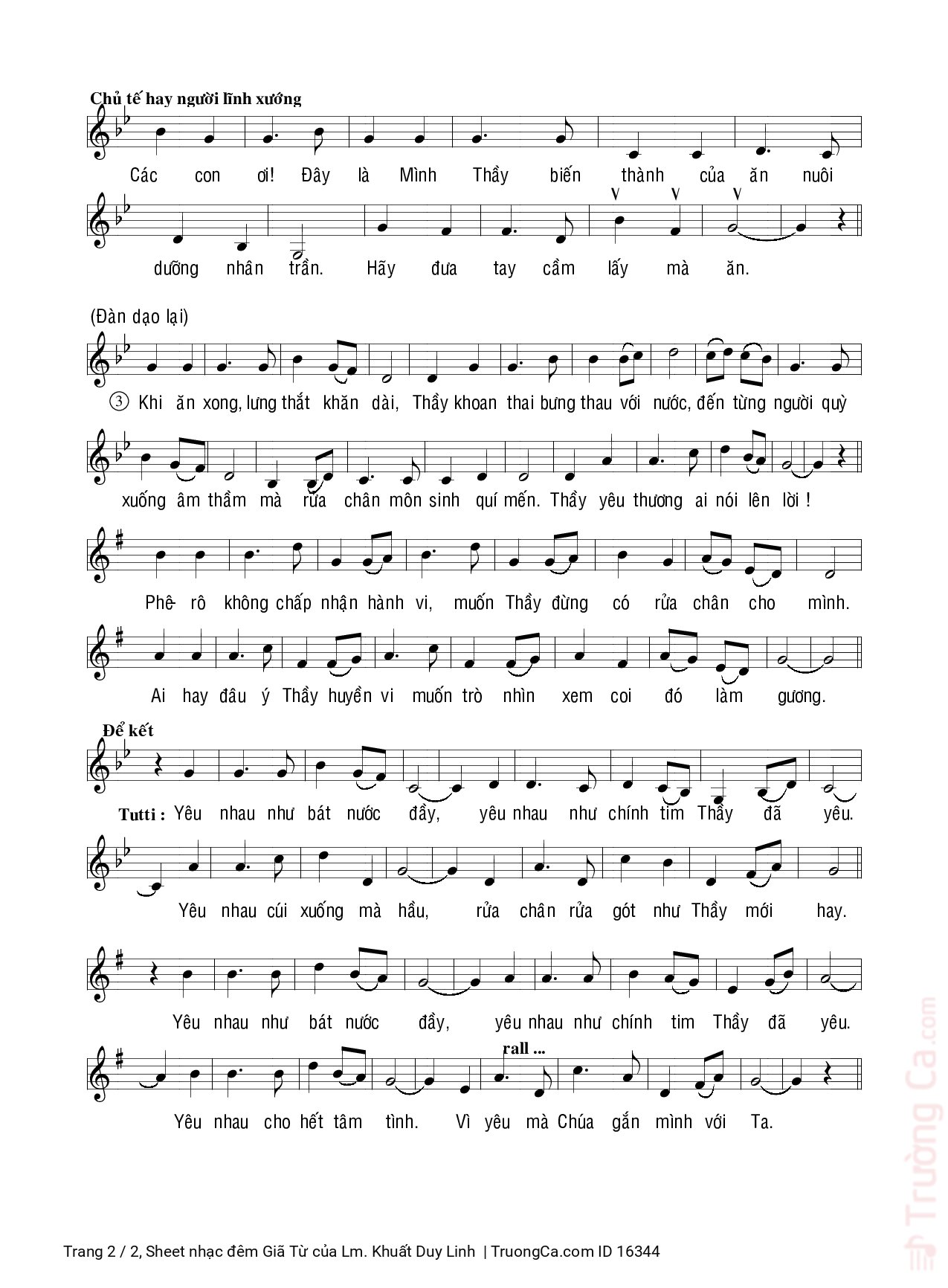 Page 2 of Sheet music PDF đêm Giã Từ - Lm. Khuất Duy Linh