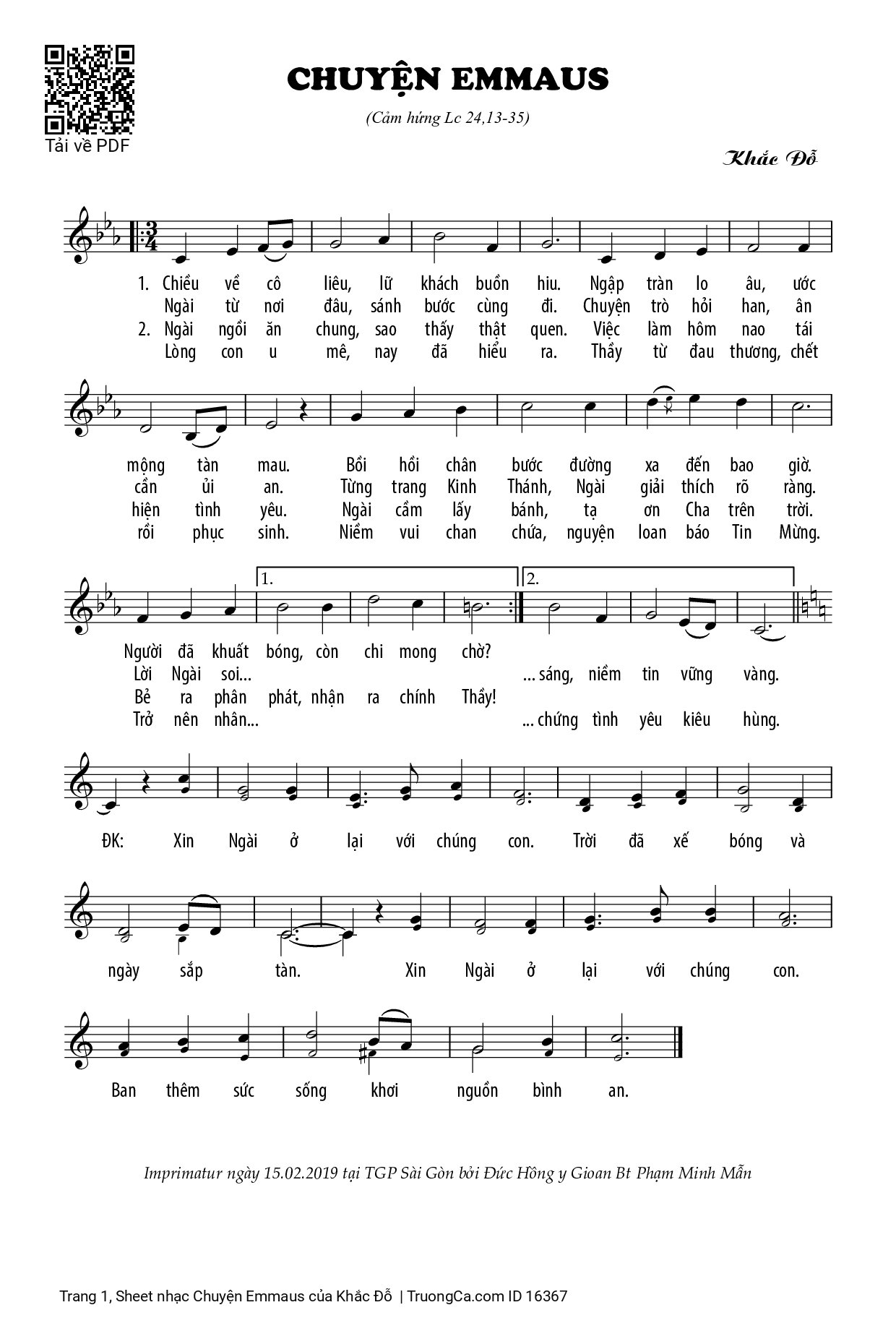 Chuyện Emmaus - Khắc Đỗ