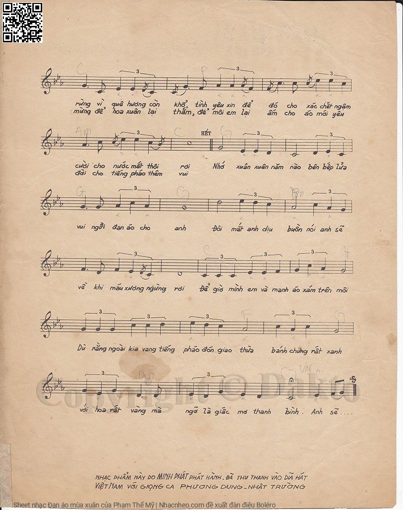 Page 3 of Sheet music PDF Đan áo mùa xuân - Phạm Thế Mỹ