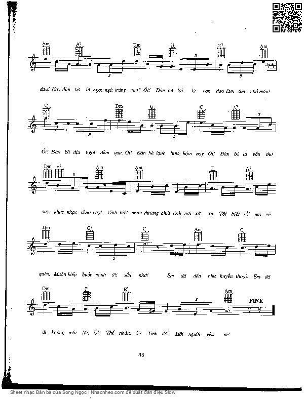 Page 2 of Sheet music PDF Đàn bà - Song Ngọc