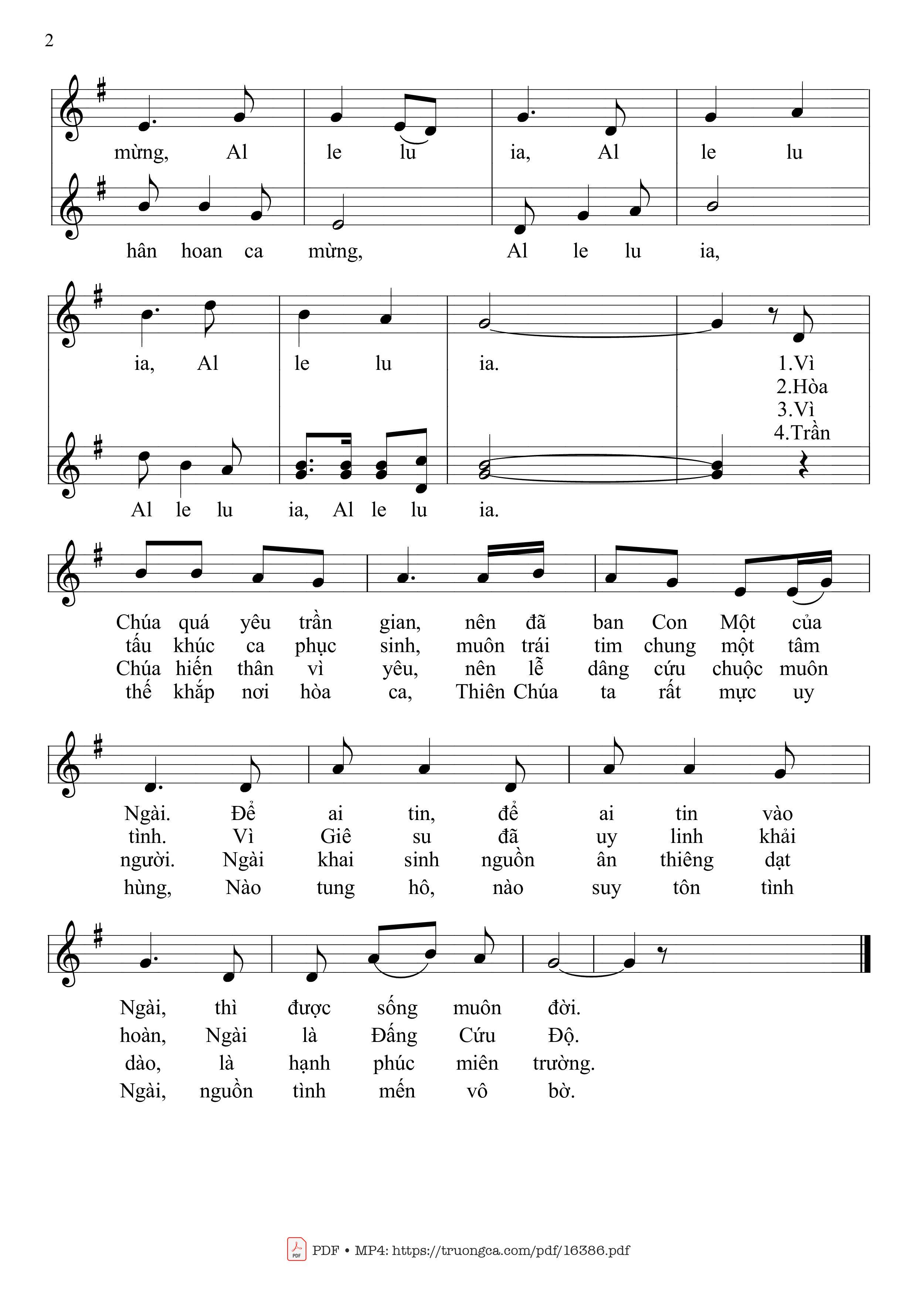 Page 2 of Sheet music PDF Mừng Ngày Chúa đã Phục Sinh - Mai Hoàng Công
