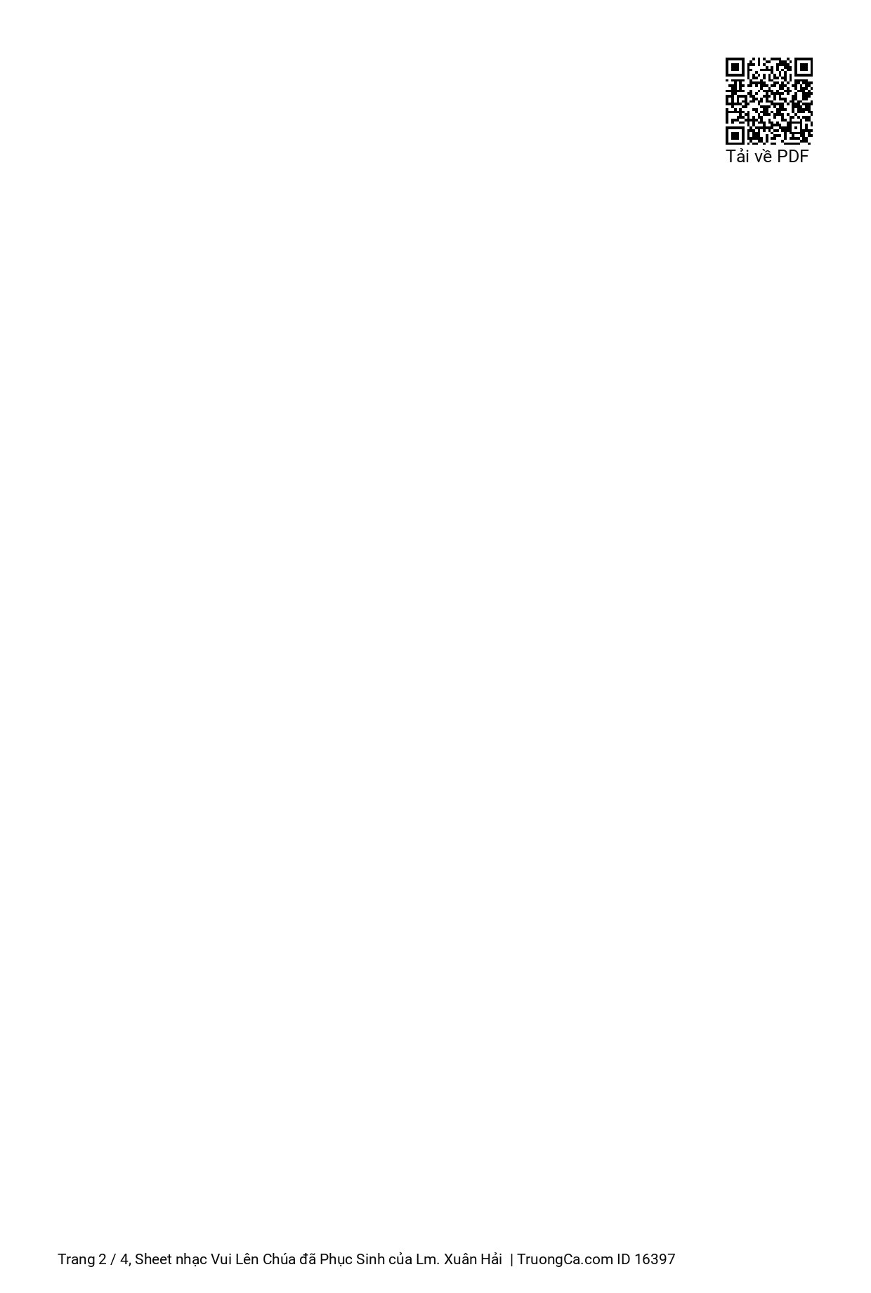 Page 2 of Sheet music PDF Vui Lên Chúa đã Phục Sinh - Lm. Xuân Hải