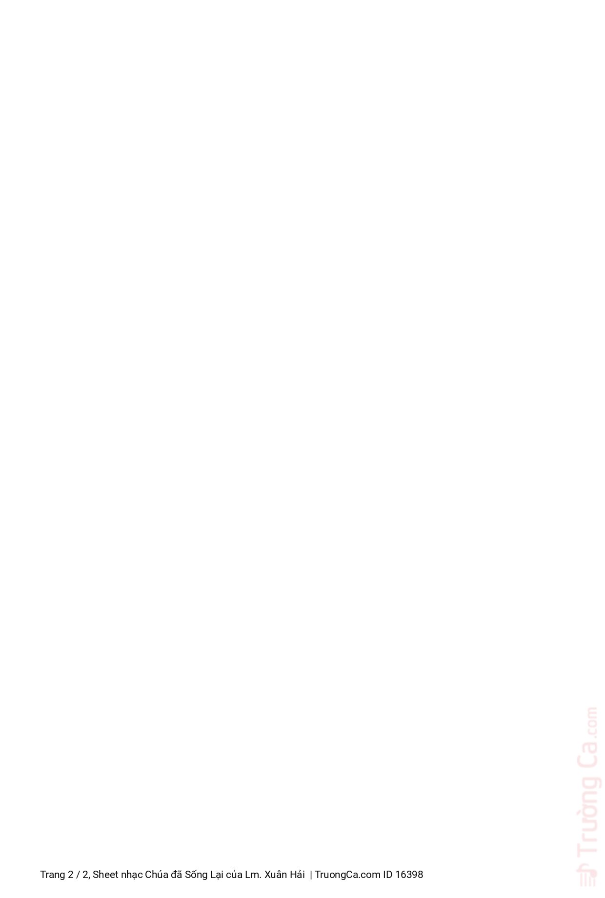 Page 2 of Sheet music PDF Chúa đã Sống Lại - Lm. Xuân Hải