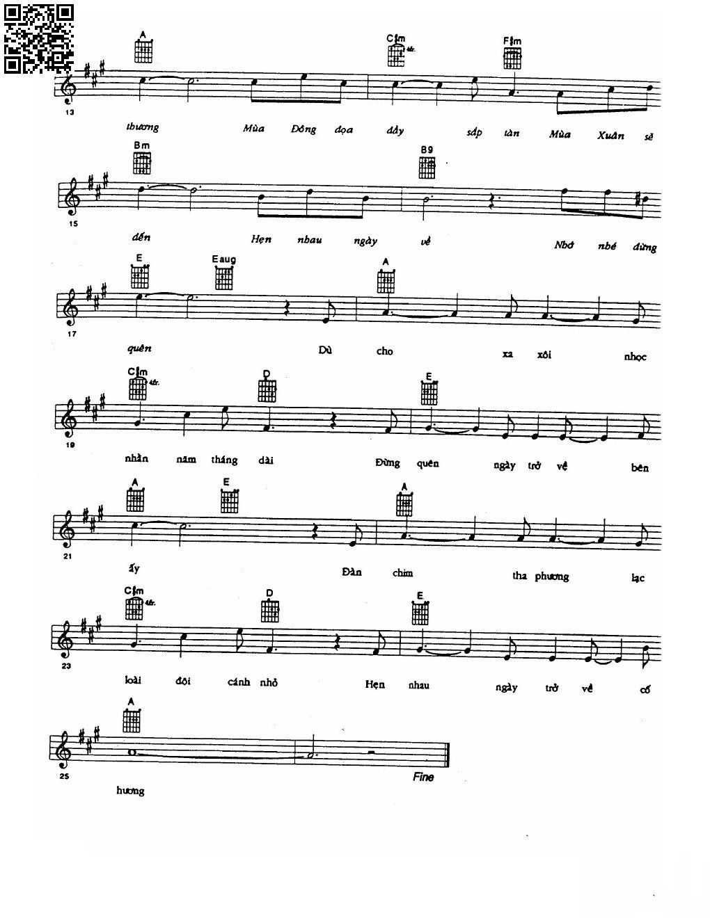 Page 2 of Sheet music PDF Đàn chim tha phương - Đức Huy