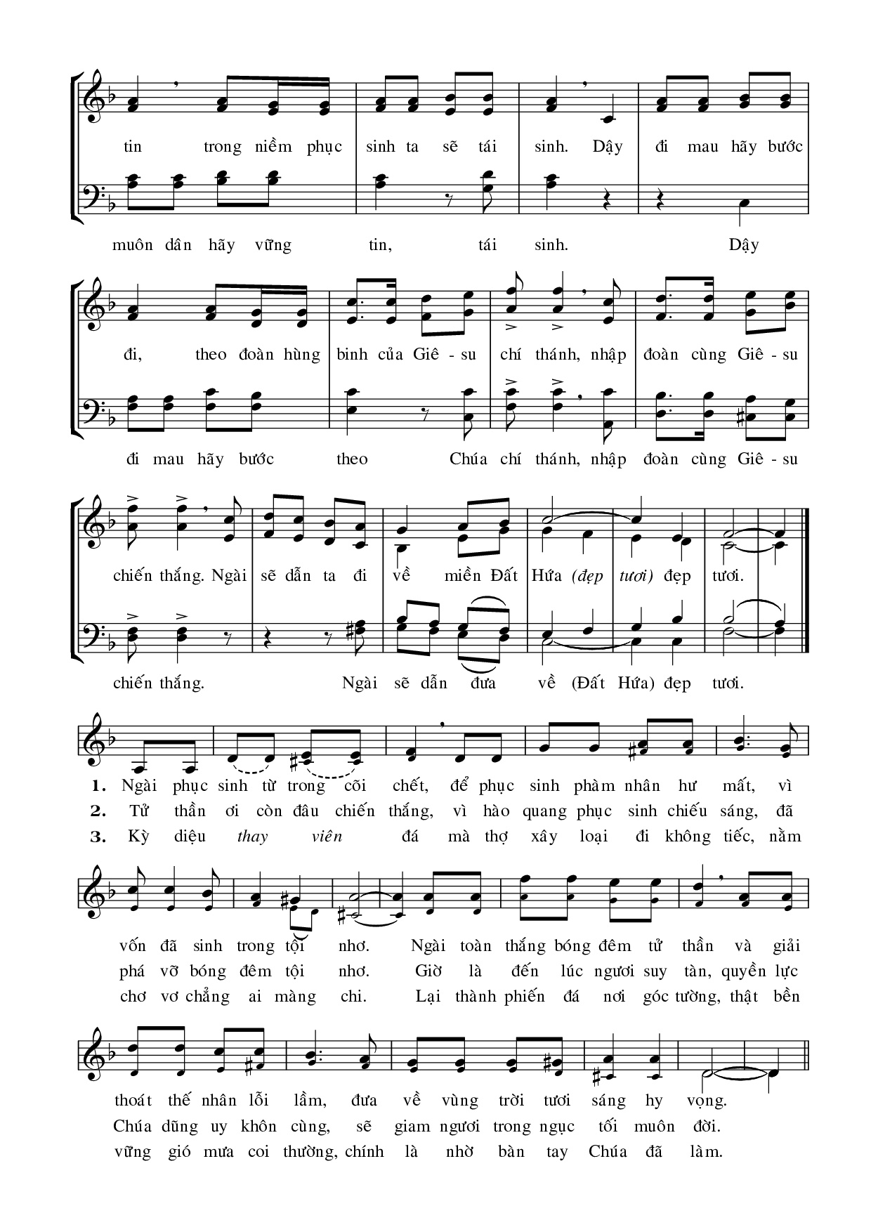 Page 2 of Sheet music PDF Trổi Vang Lên Alleluia - Phùng Minh Mẫn