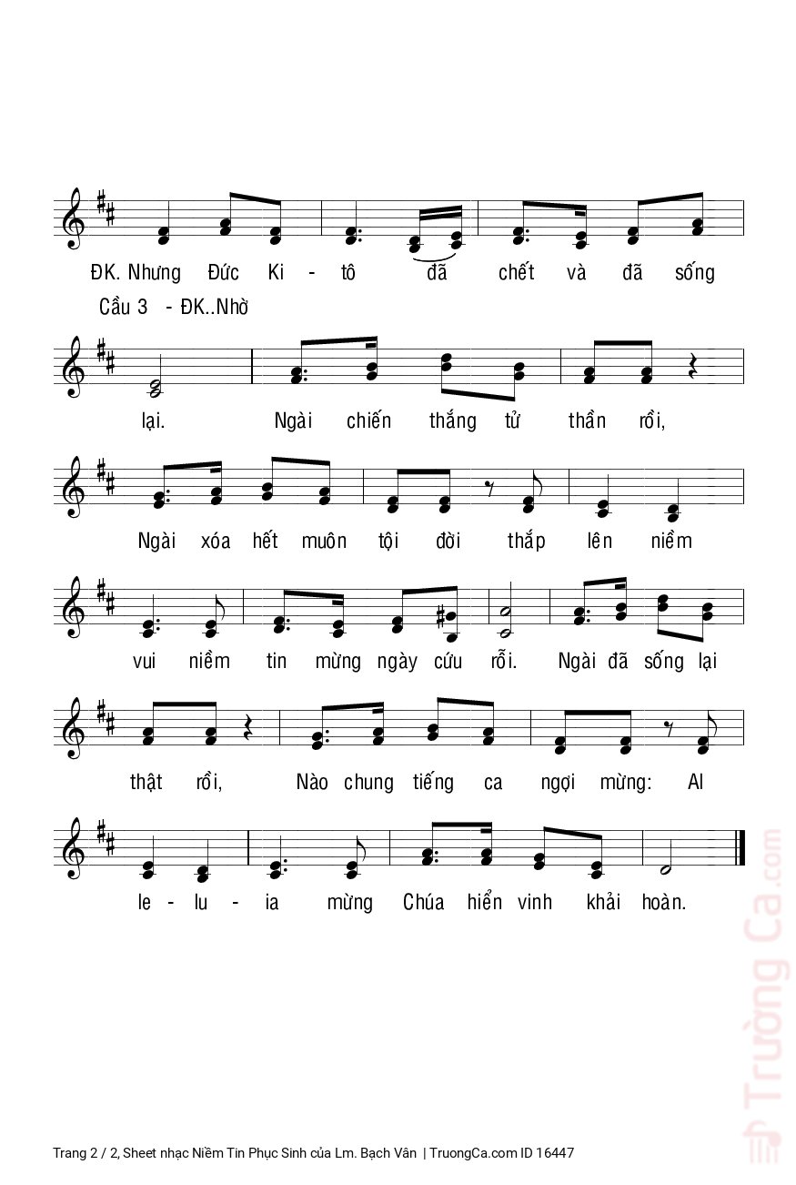 Page 2 of Sheet music PDF Niềm Tin Phục Sinh - Lm. Bạch Vân