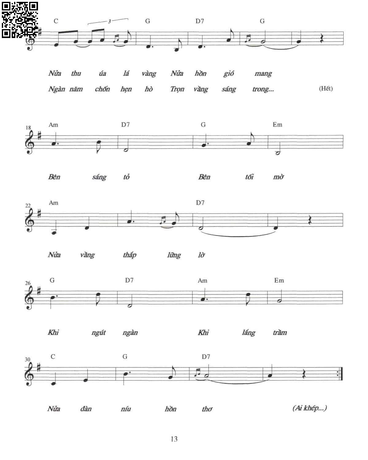 Page 2 of Sheet music PDF Đàn trăng - Nguyễn Trương Hà Phương