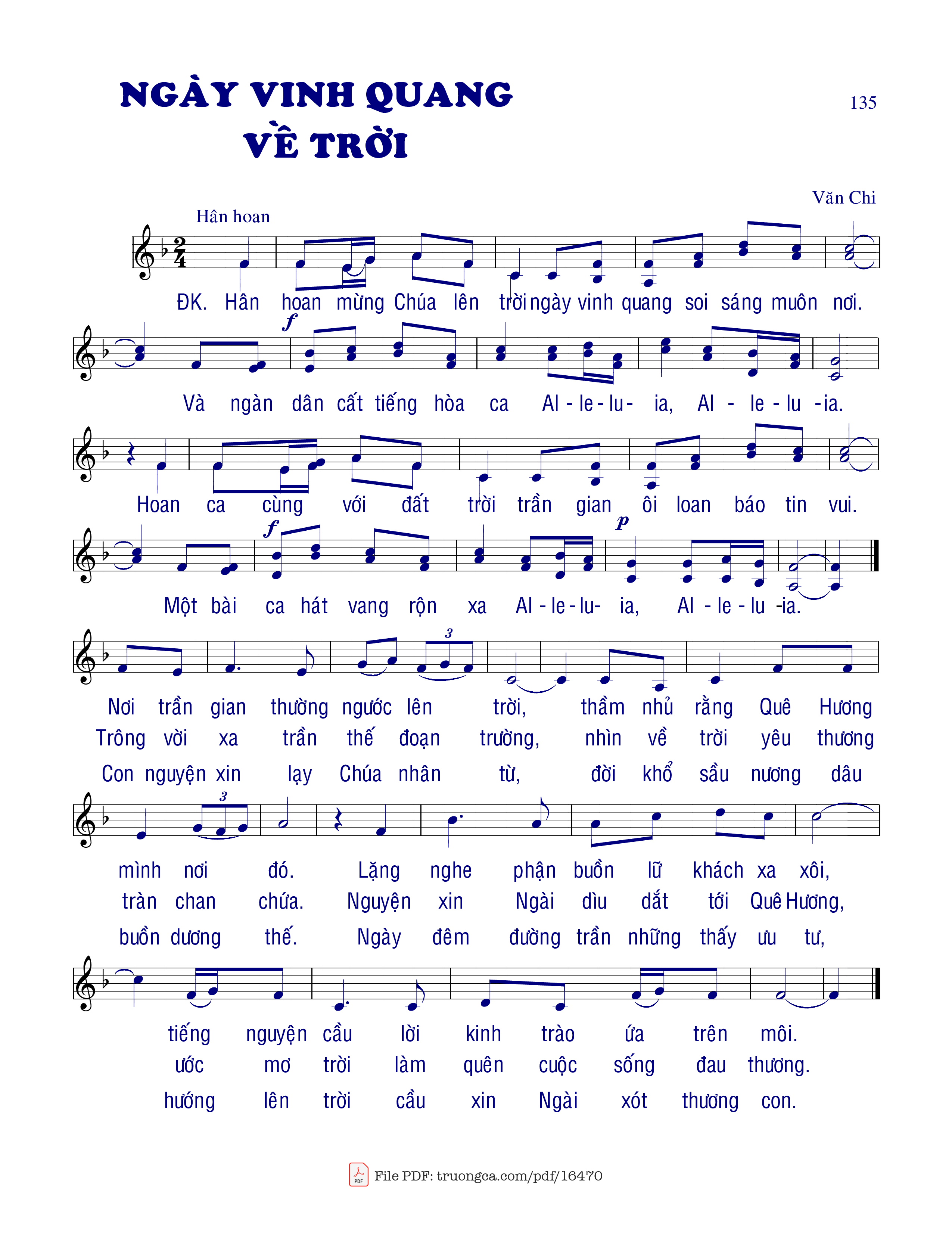 Sheet PDF of Ngày Vinh Quang Về Trời