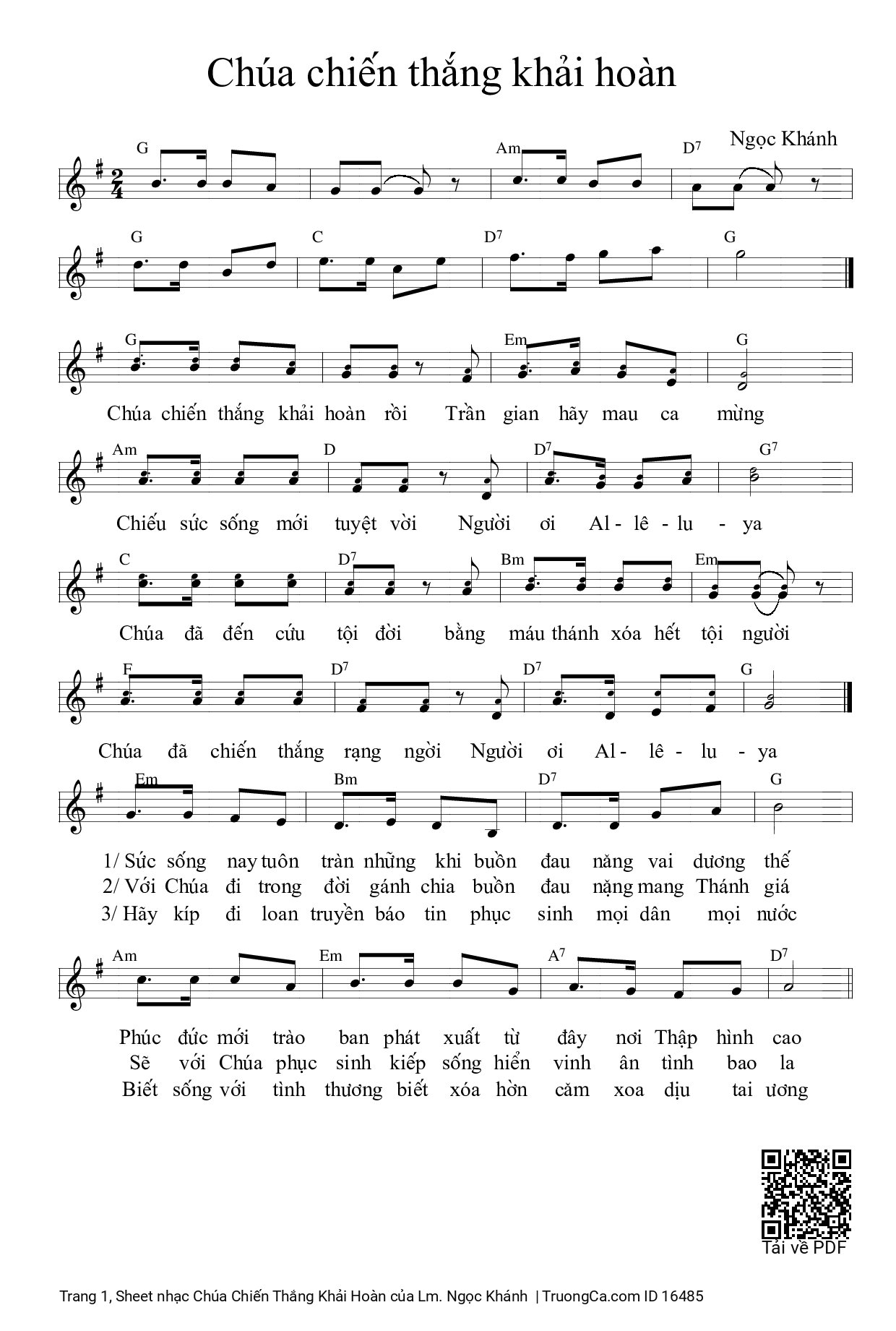 Sheet PDF of Chúa Chiến Thắng Khải Hoàn