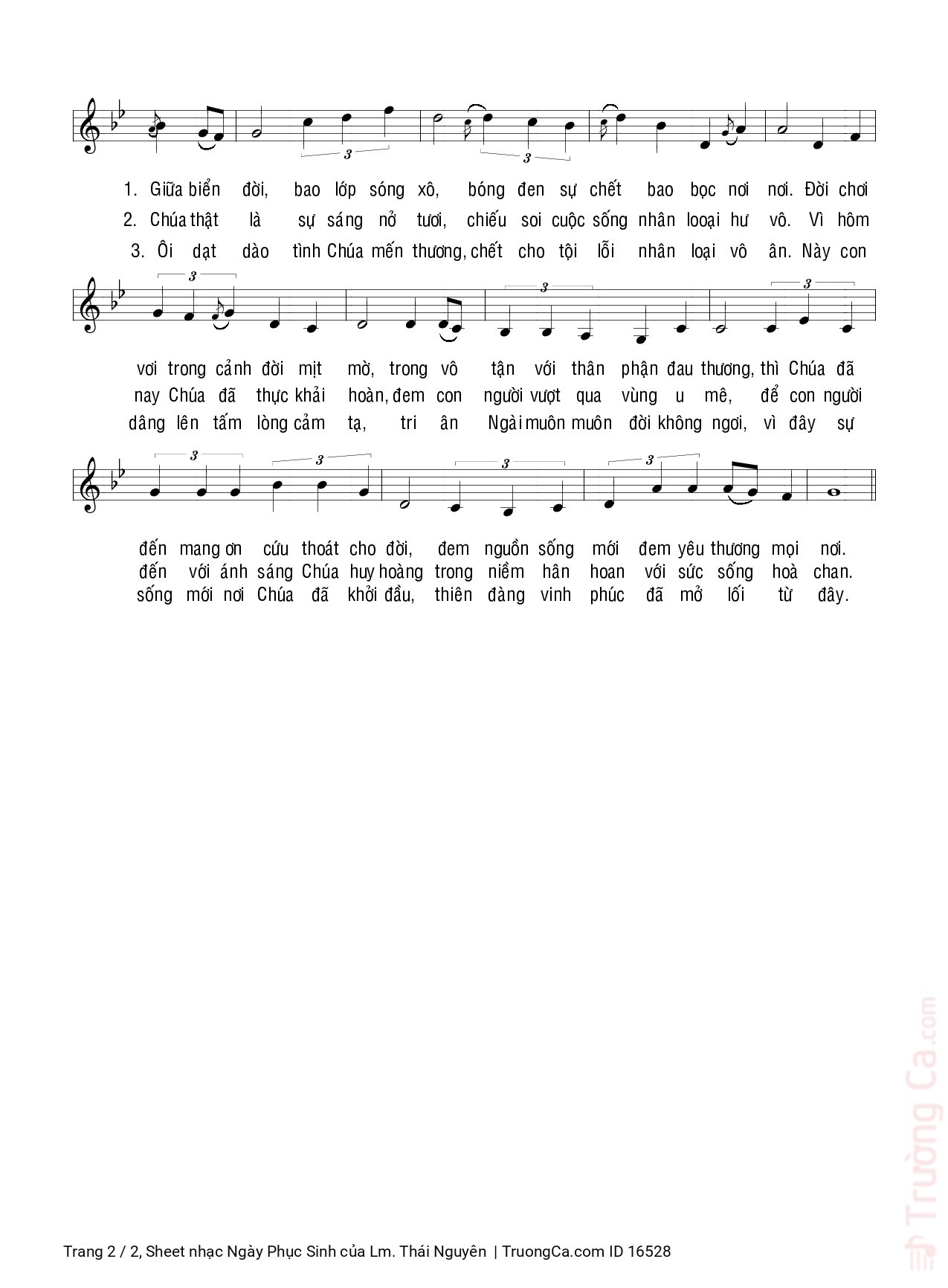 Page 2 of Sheet music PDF Ngày Phục Sinh - Lm. Thái Nguyên