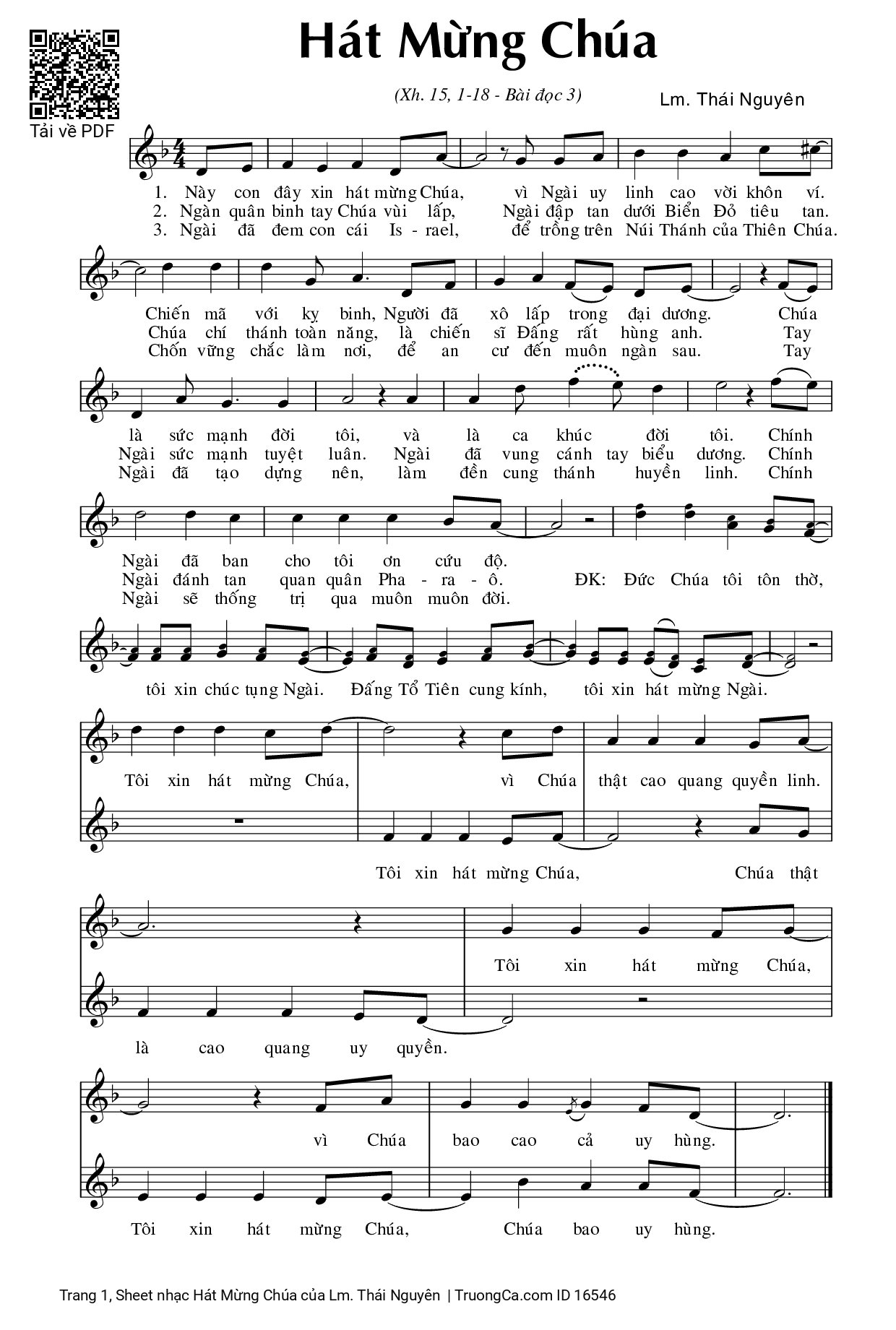 Sheet PDF of Hát Mừng Chúa