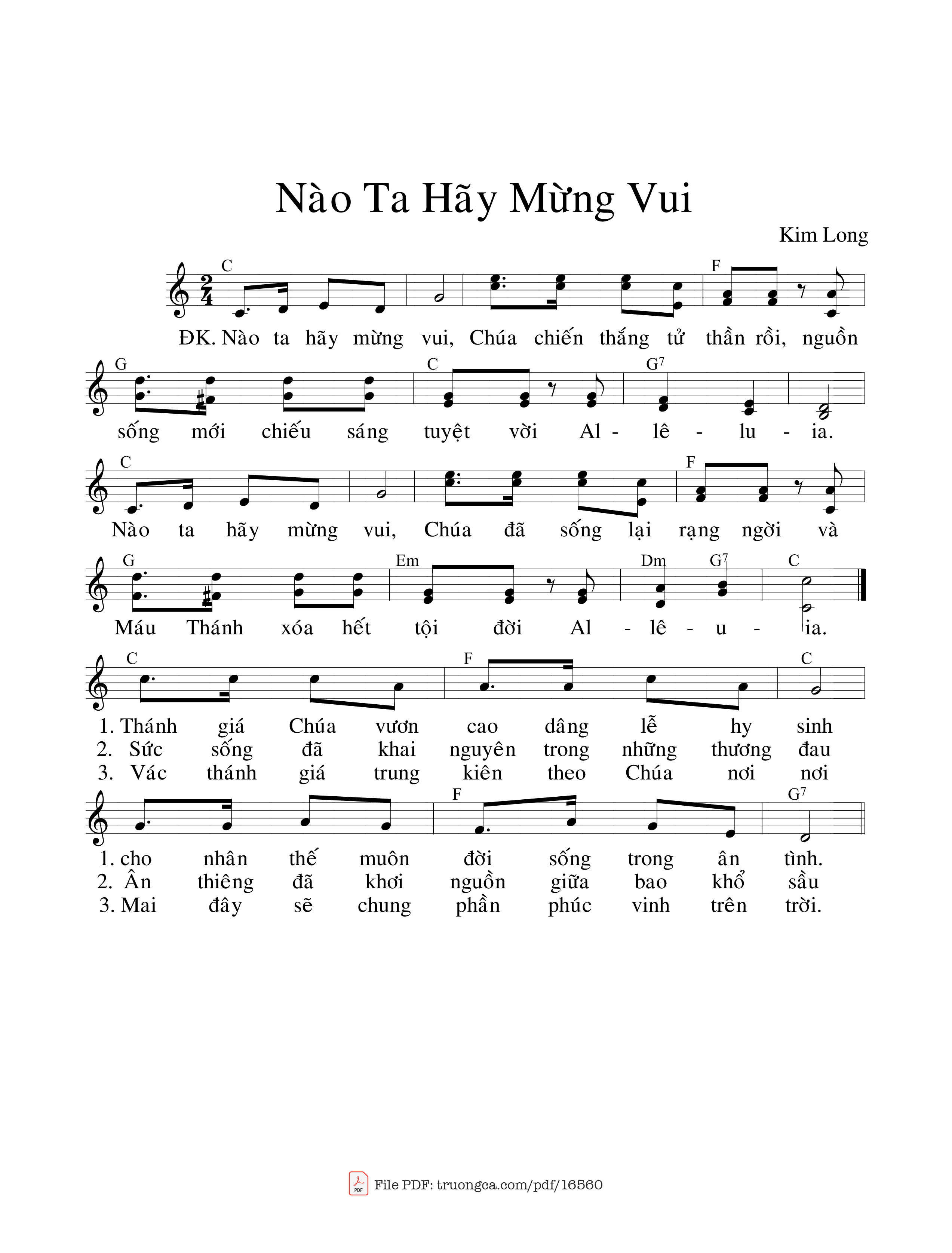 Sheet PDF of Nào Ta Hãy Mừng Vui