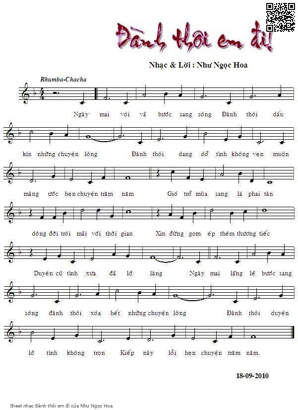 Sheet PDF of Đành thôi em đi