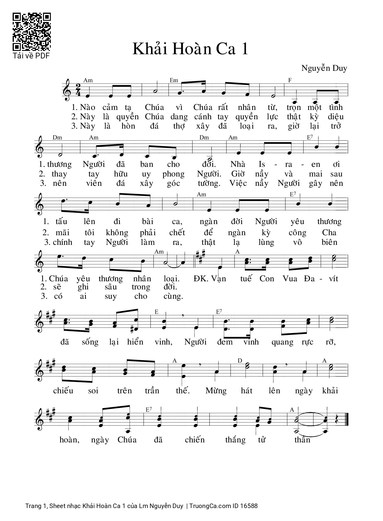 Nào cảm tạ Chúa vì Chúa rất nhân từ Trọn một tình thương Ngài đã ban cho đời, Trang 2