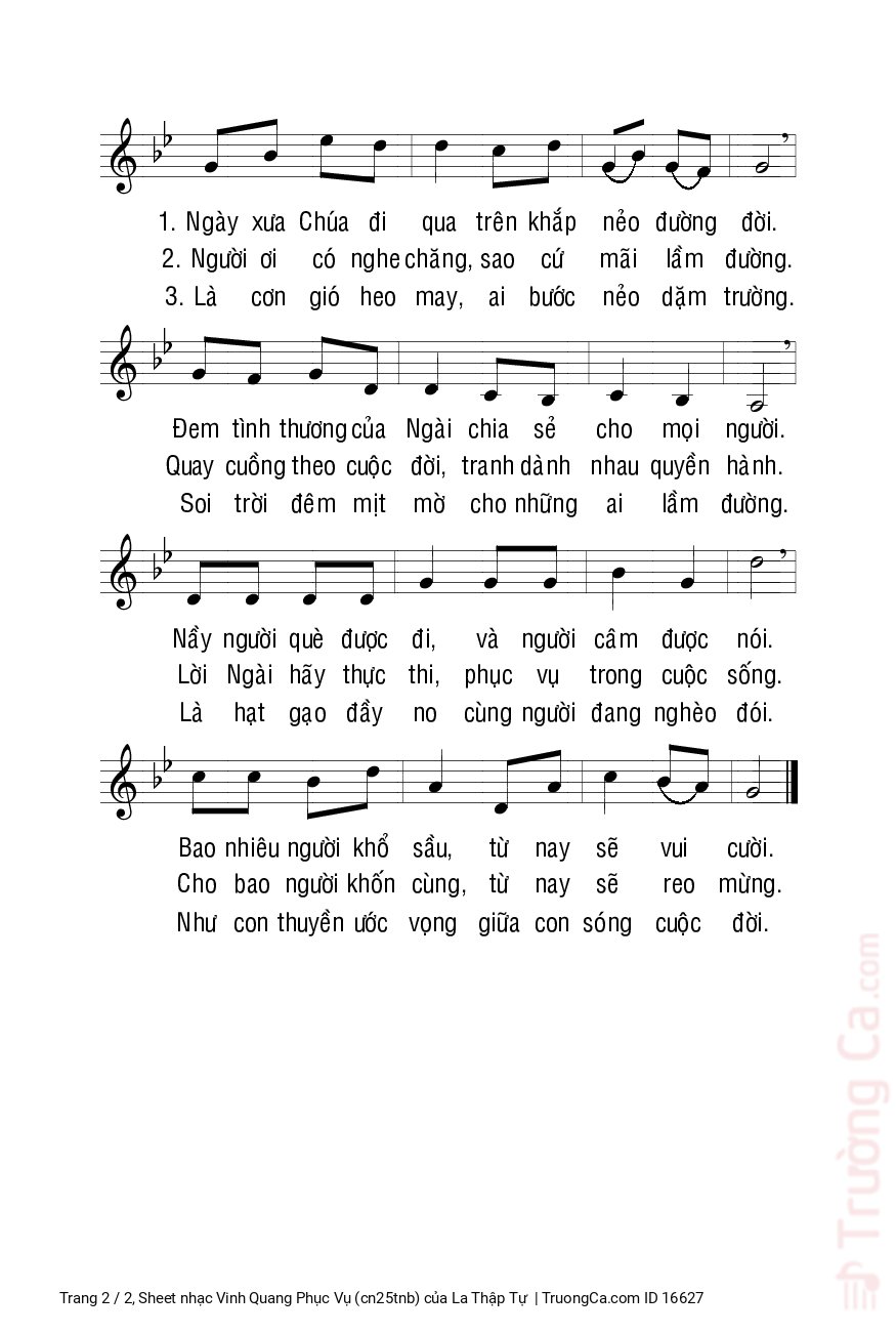 Page 2 of Sheet music PDF Vinh Quang Phục Vụ (cn25tnb) - La Thập Tự