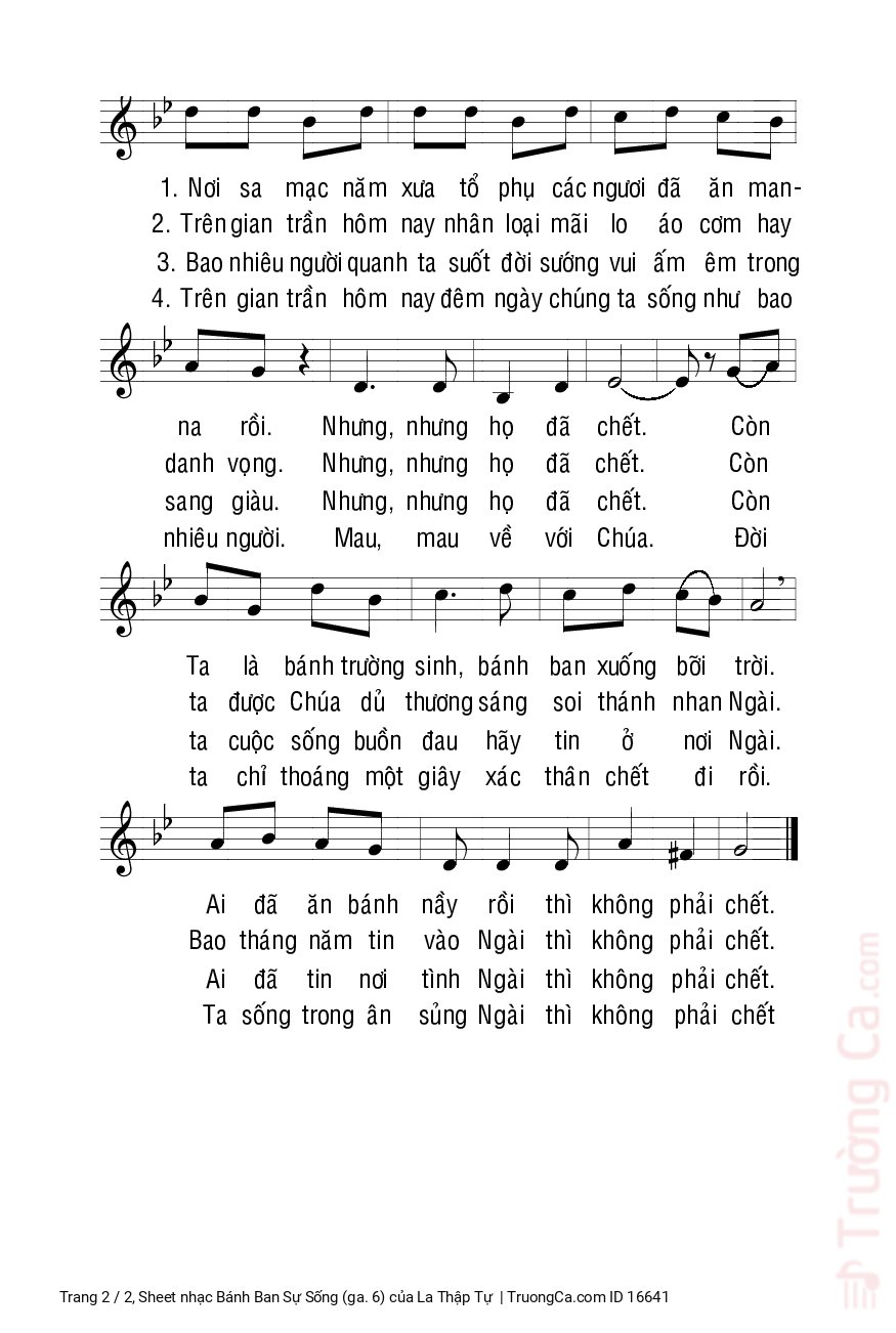 Page 2 of Sheet music PDF Bánh Ban Sự Sống (ga. 6) - La Thập Tự