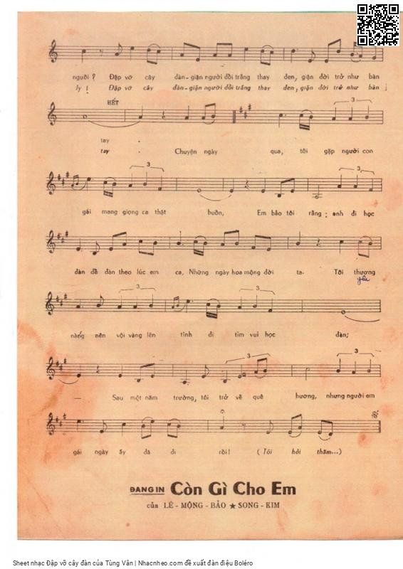 Page 3 of Sheet music PDF Đập vỡ cây đàn - Tùng Vân