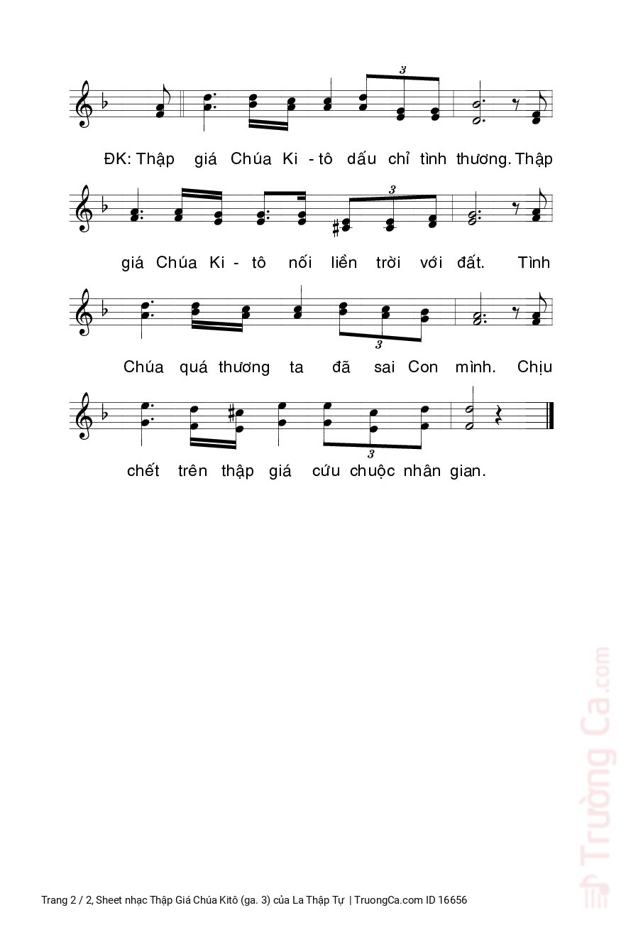 Page 2 of Sheet music PDF Thập Giá Chúa Kitô (ga. 3) - La Thập Tự