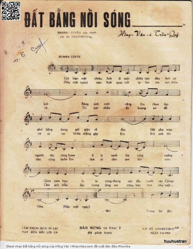 Page 2 of Sheet music PDF Đất bằng nổi sóng - Hồng Vân