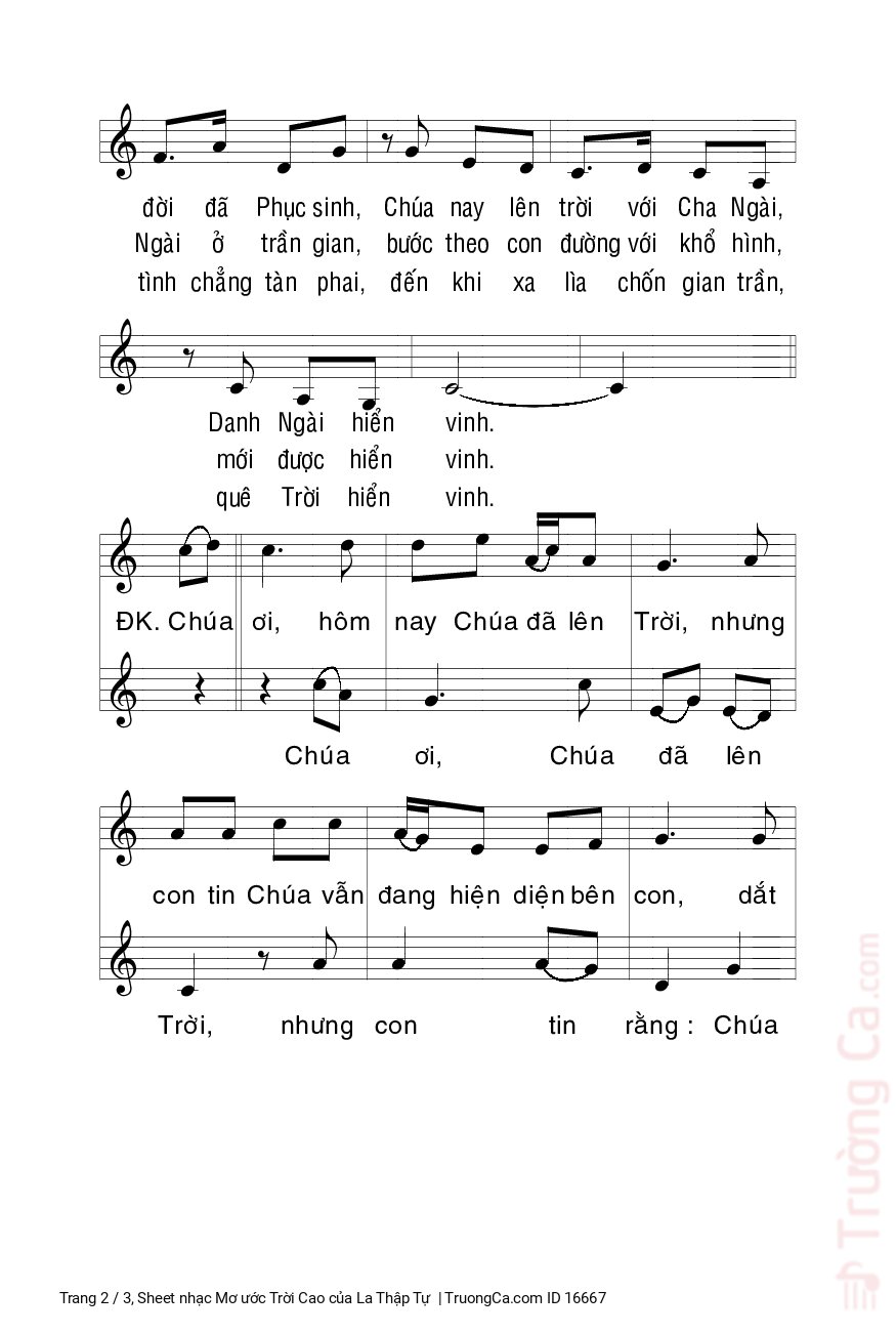 Page 2 of Sheet music PDF Mơ ước Trời Cao - La Thập Tự