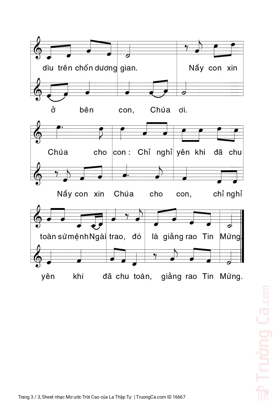 Page 3 of Sheet music PDF Mơ ước Trời Cao - La Thập Tự