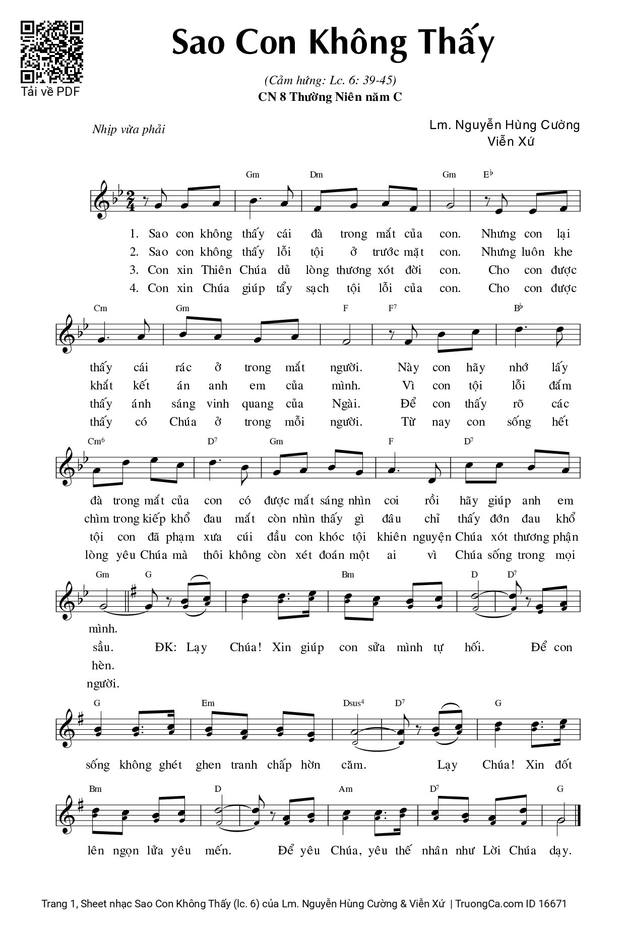 Sheet PDF of Sao Con Không Thấy (lc. 6)