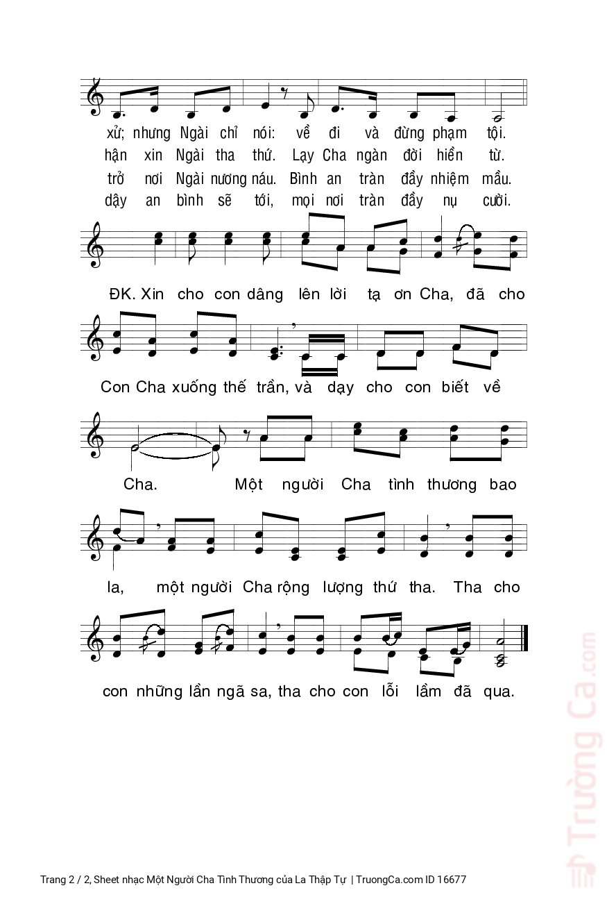 Page 2 of Sheet music PDF Một Người Cha Tình Thương - La Thập Tự