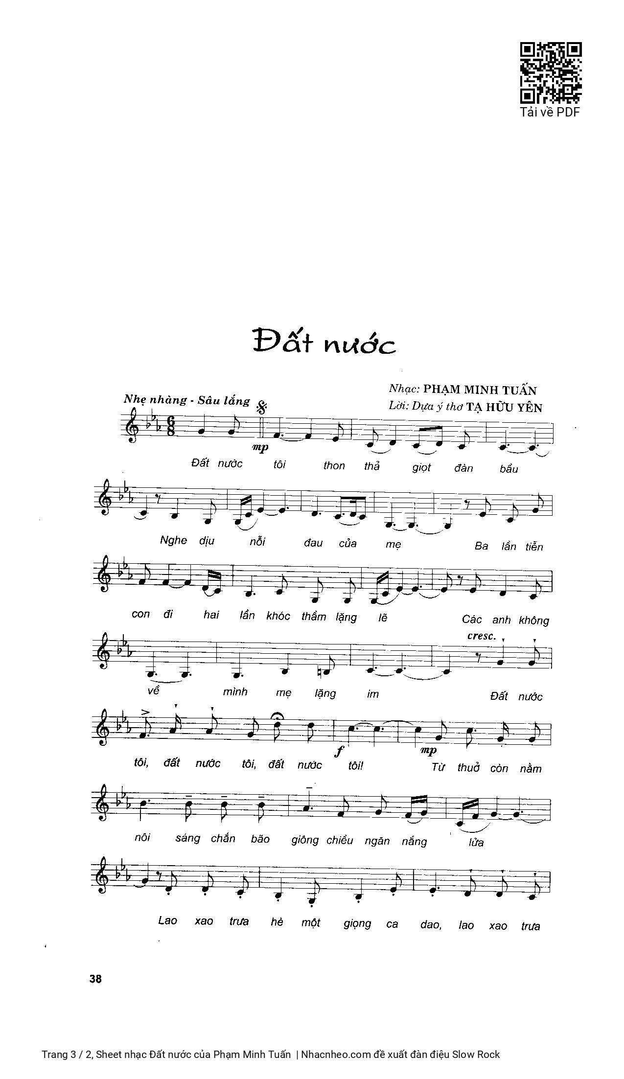 Page 3 of Sheet music PDF Đất nước - Phạm Minh Tuấn