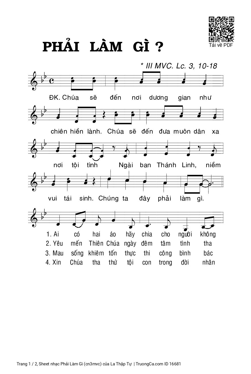 Sheet PDF of Phải Làm Gì (cn3mvc)