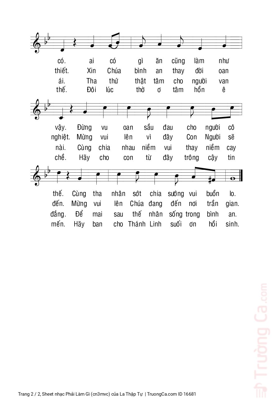 Page 2 of Sheet music PDF Phải Làm Gì (cn3mvc) - La Thập Tự