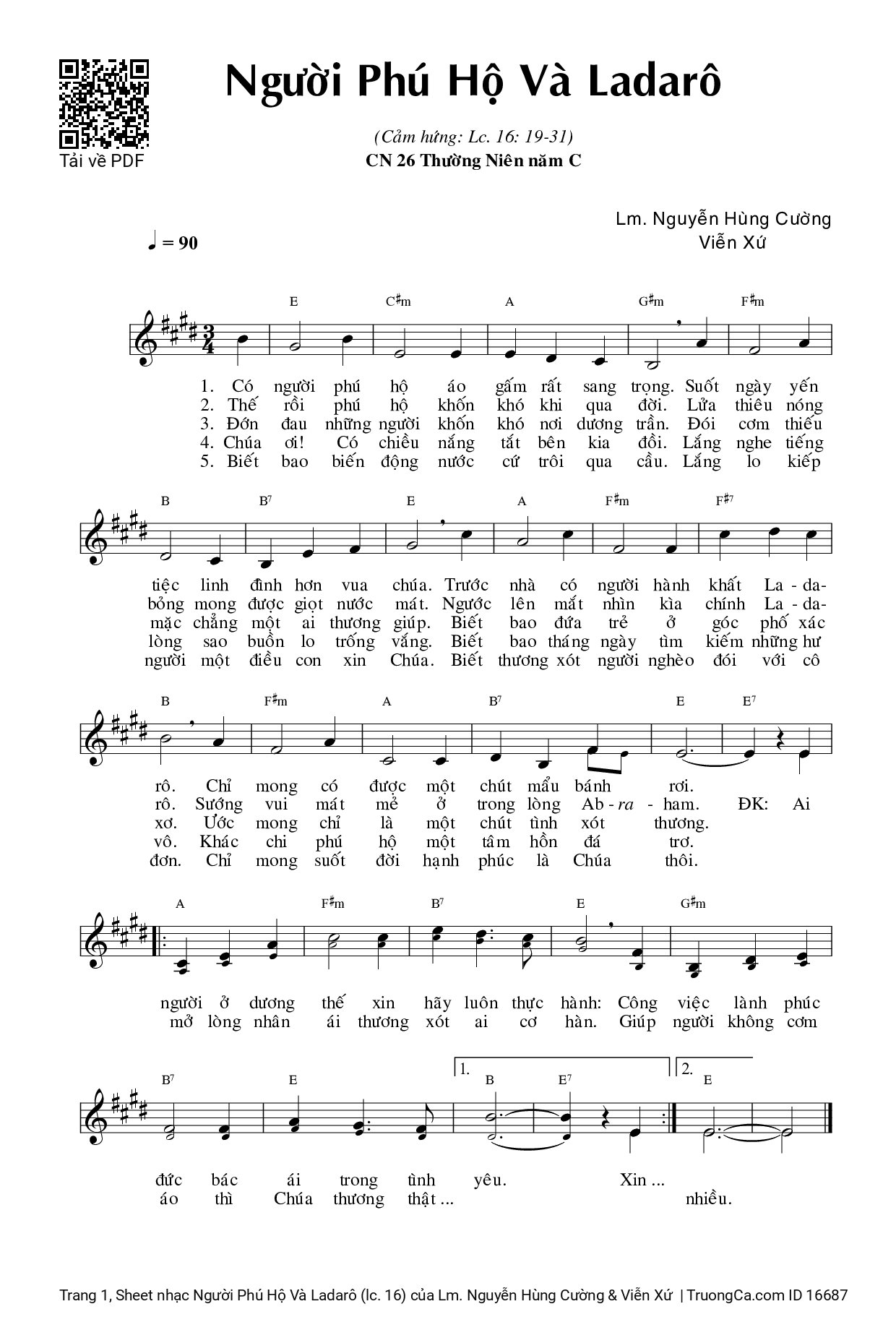 Sheet PDF of Người Phú Hộ Và Ladarô (lc. 16)