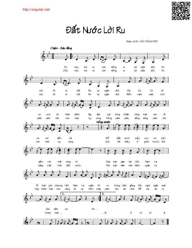 Page 3 of Sheet music PDF Đất nước lời ru - Văn Thành Nho