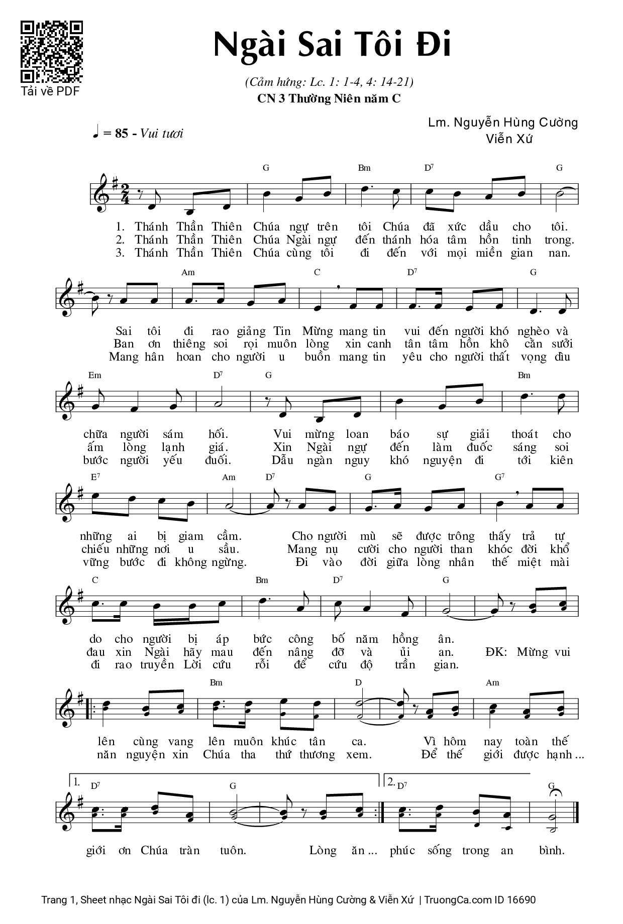 Sheet PDF of Ngài Sai Tôi đi (lc. 1)